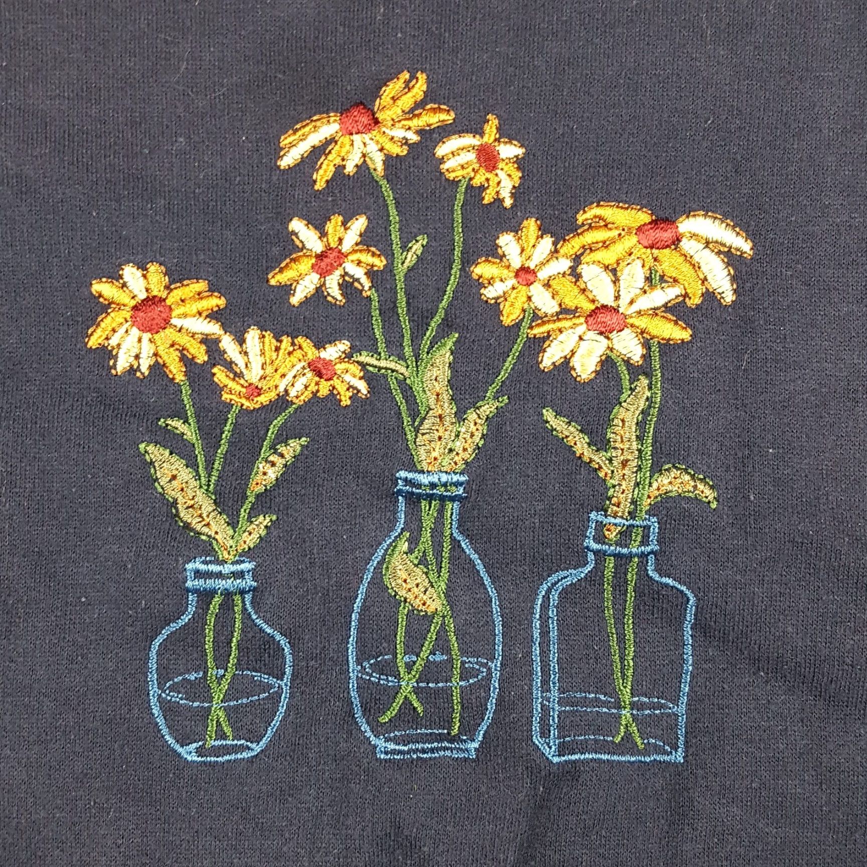 Vintage VINTAGE Shenanigans Sweatshirt Flower Vase Floral Nature Sz Petite L Crewneck Pullover Blue 90s College University Floral Garden Athletic Womens Size L / US 10 / IT 46 - 3 Thumbnail