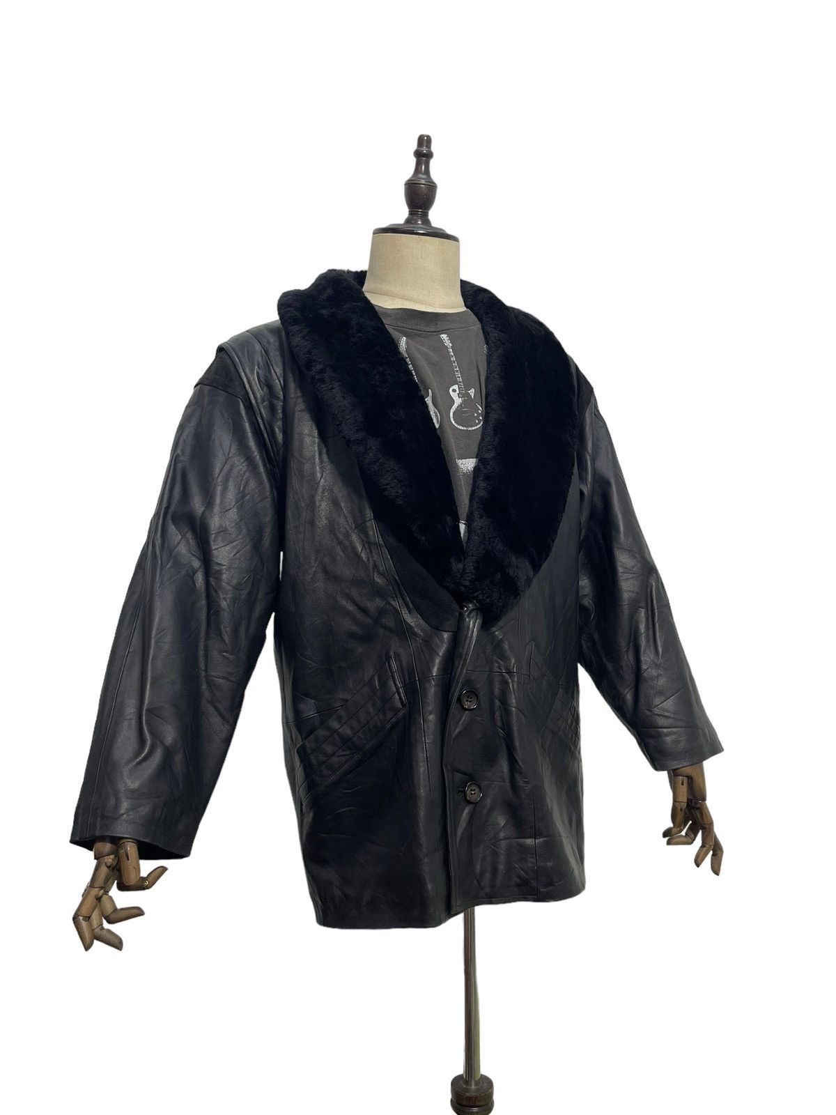 If Six Was Nine Vintage Lanvin Sheepskin Leather Jacket 3🟦 Size US L / EU 52-54 / 3 - 1 Thumbnail