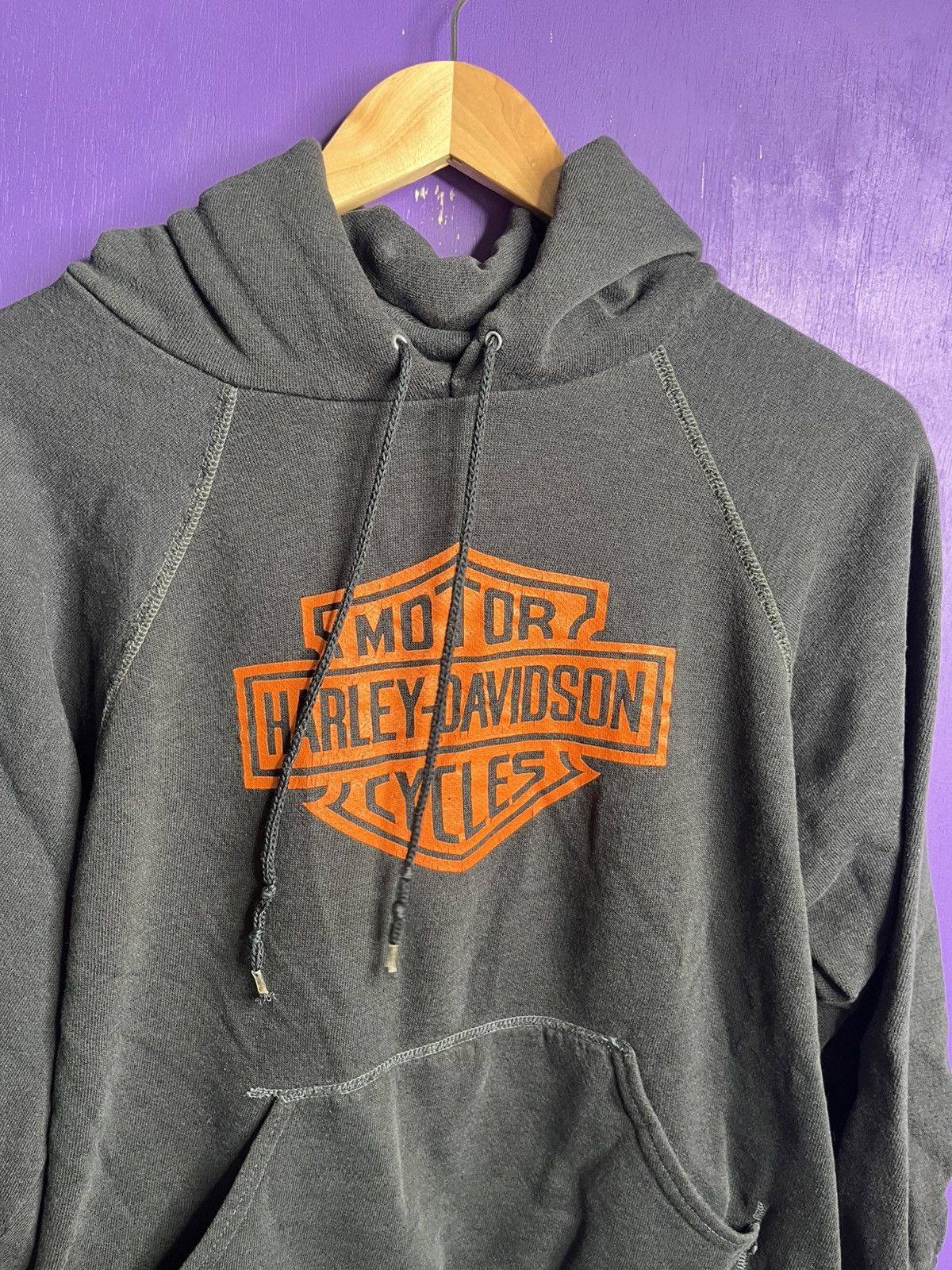 Harley Davidson × Vintage Vintage 70s Harley Davidson faded boxy hoodie Size US S / EU 44-46 / 1 - 3 Thumbnail