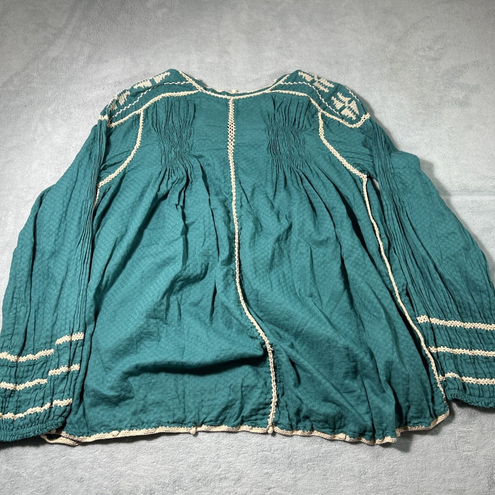 Free People Sundance Renaissance Boho Top Med Artist Ladder Gauze Tassel Size M / US 6-8 / IT 42-44 - 2 Thumbnail