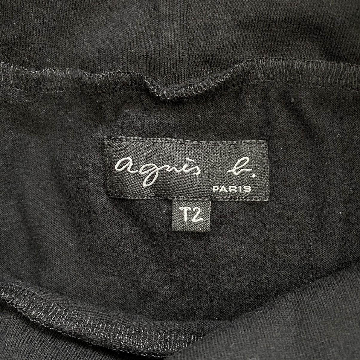 agnes b. AGNES B. PARIS France Brand V-neck Style Black Short Sleeve Size XS / US 0-2 / IT 36-38 - 4 Thumbnail