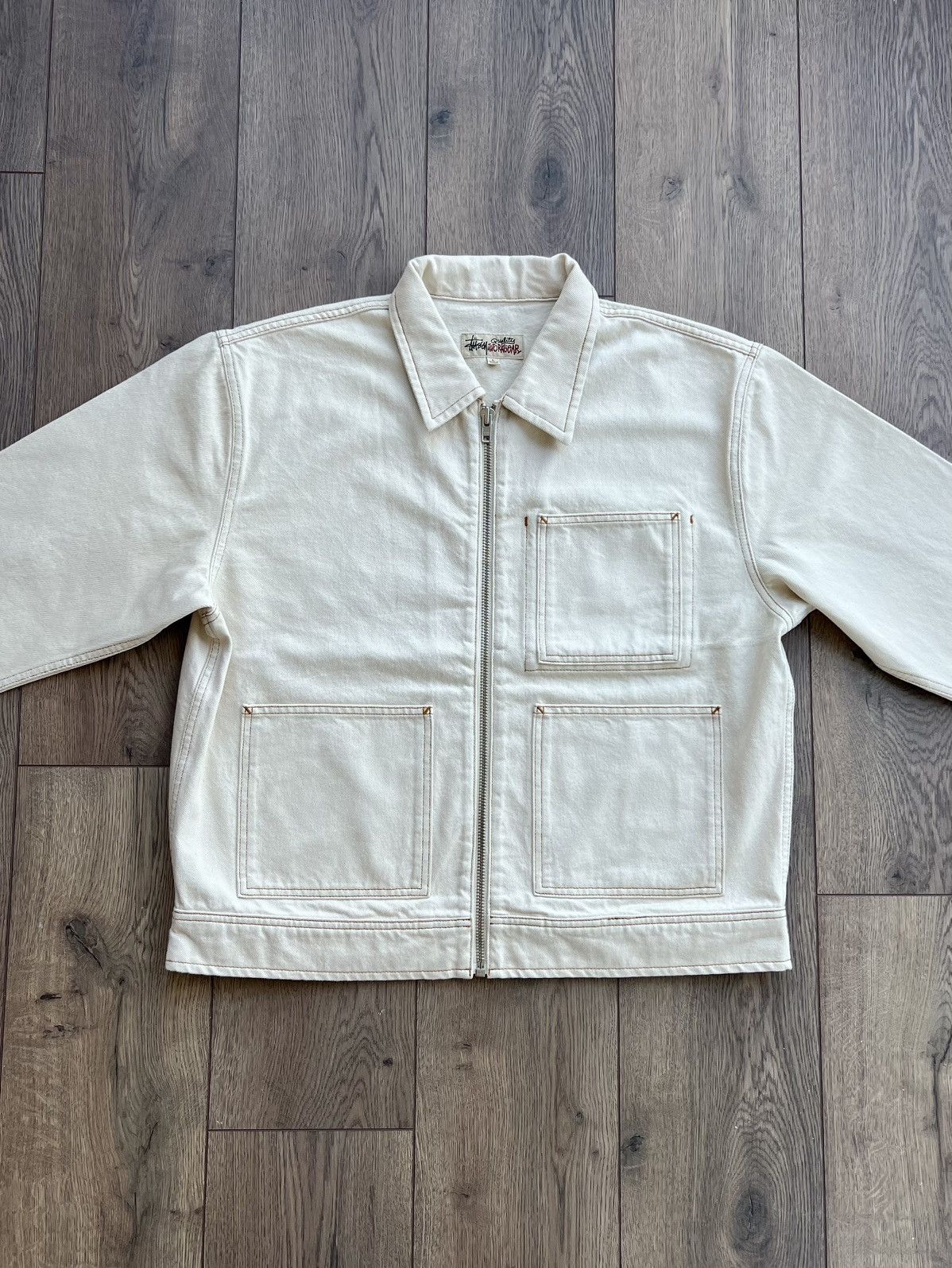 Stussy Stussy Denim Work Jacket Natural Large Size US L / EU 52-54 / 3 - 2 Thumbnail