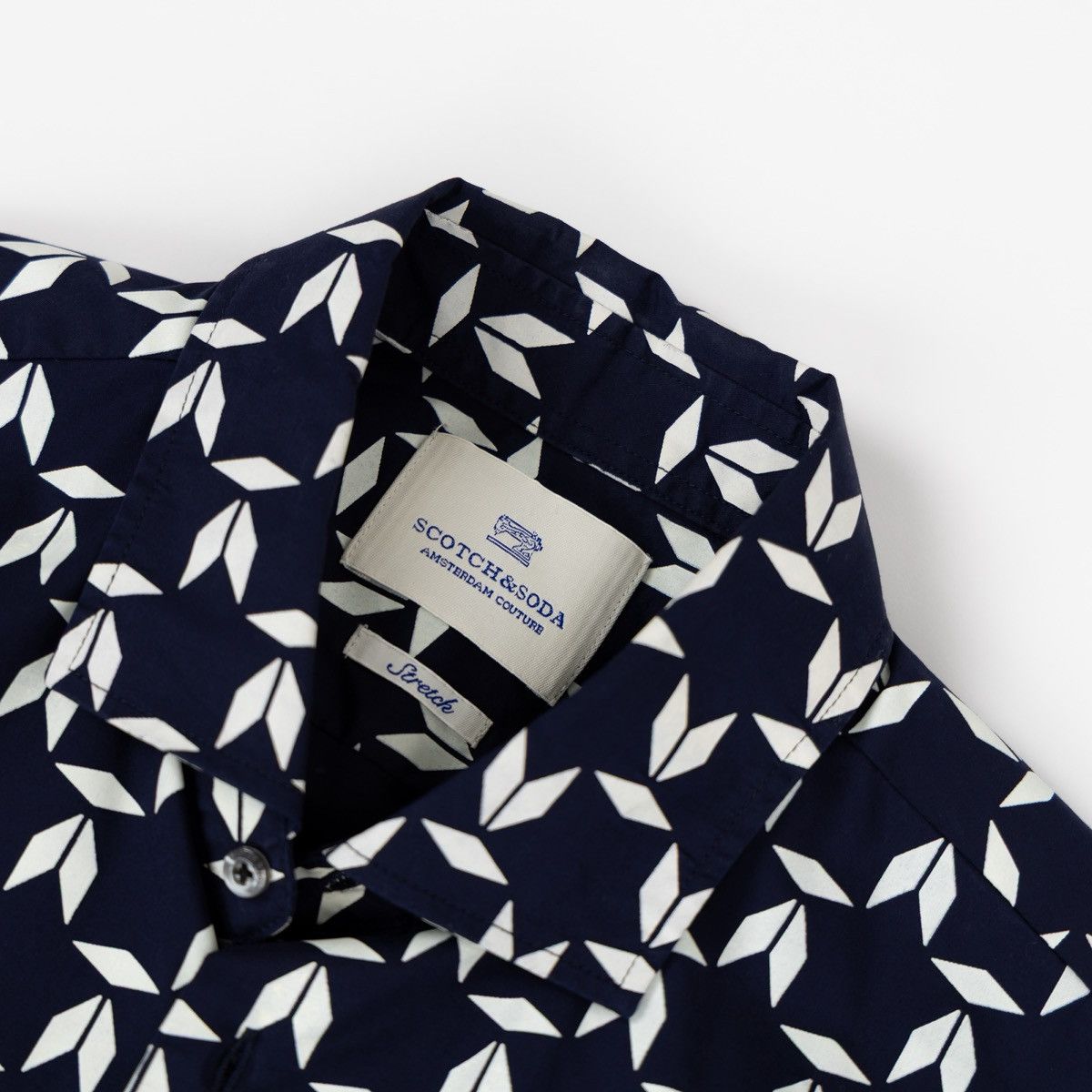 Scotch & Soda Scotch & Soda Mens Navy Geometric Print Shirt LS Button Up Size US L / EU 52-54 / 3 - 5 Thumbnail
