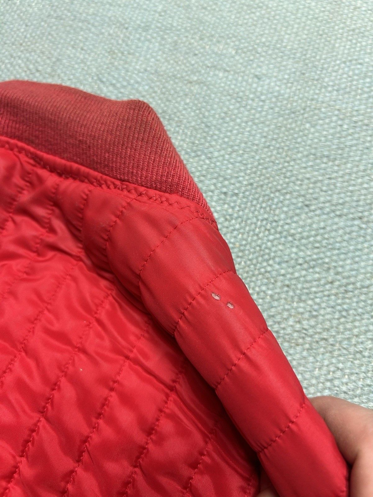 Vintage Vtg 60s quilted bomber jacket waffle knit thermal zip large Size US L / EU 52-54 / 3 - 12 Thumbnail