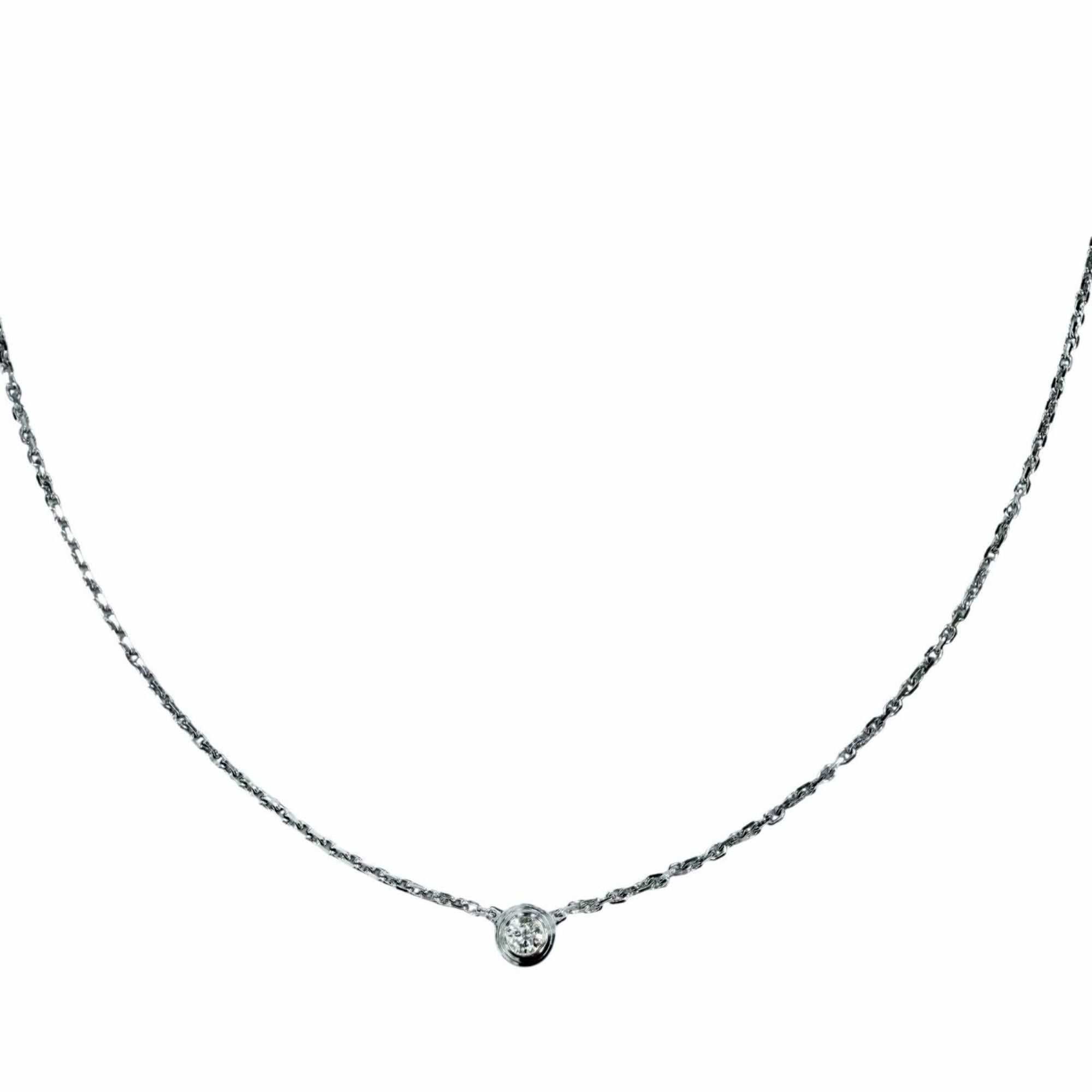 Cartier Cartier WFE089 Damour XS 750 WG 1P Diamond Necklace, White Gold, Weight 2.4g, Women's, with Box. Size ONE SIZE - 1 Thumbnail