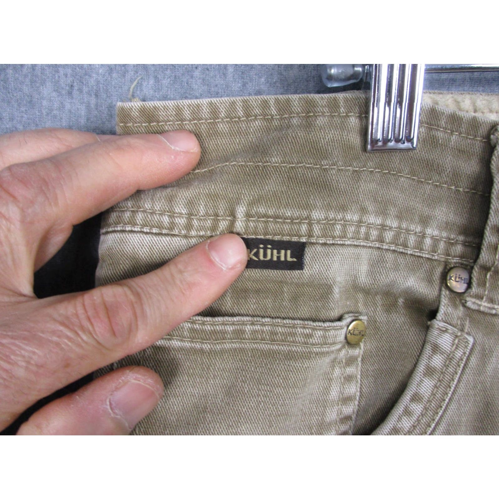 Vintage Kuhl Easy Rydr Pants Mens 33x32 Brown Canvas Outdoor Workwear Stretch Khakis Straight Front Regular Mens Size US 33 - 3 Thumbnail