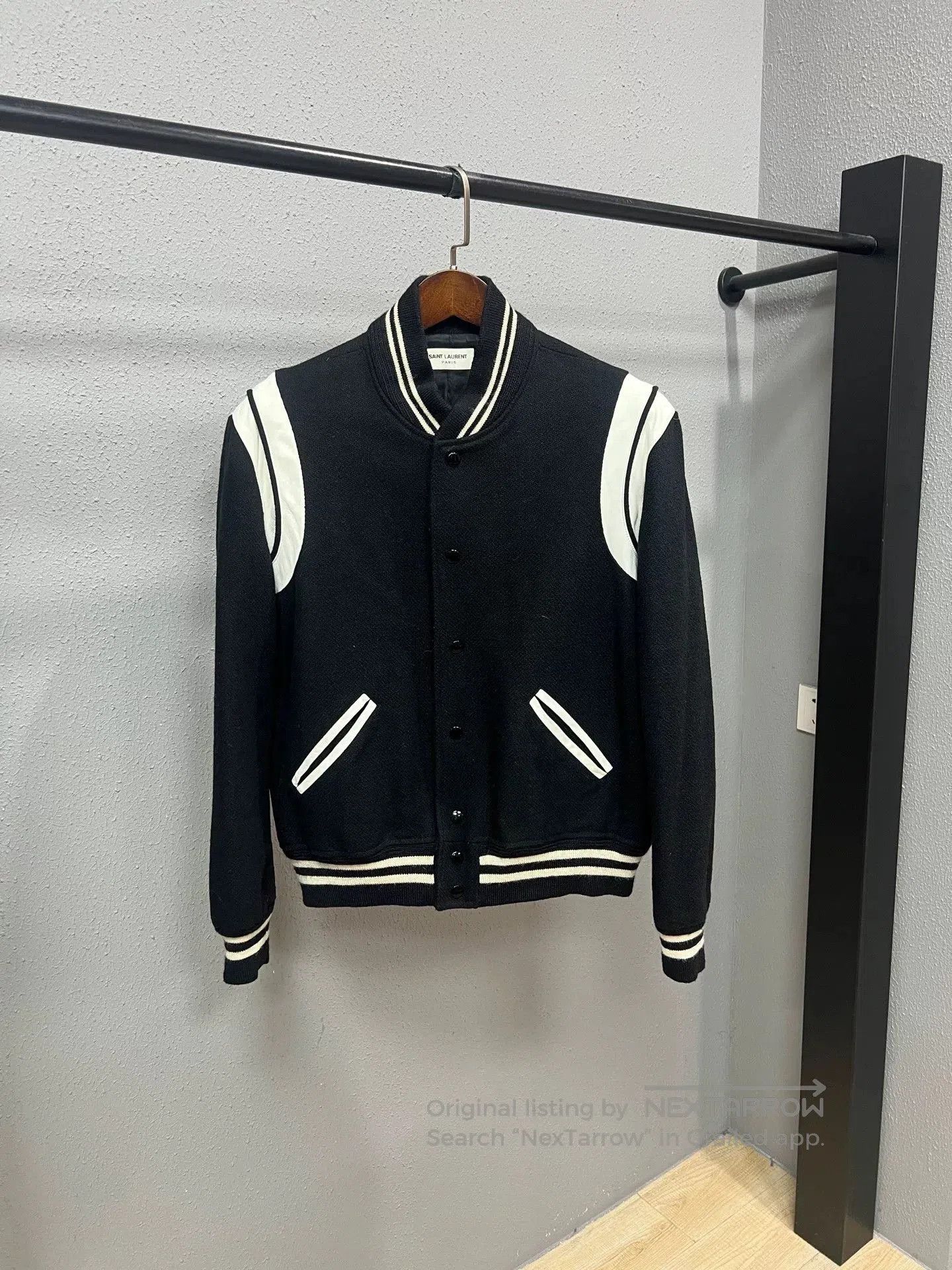 Saint Laurent Paris SLP Black and White Baseball Jacket. Size US L / EU 52-54 / 3 - 1 Thumbnail