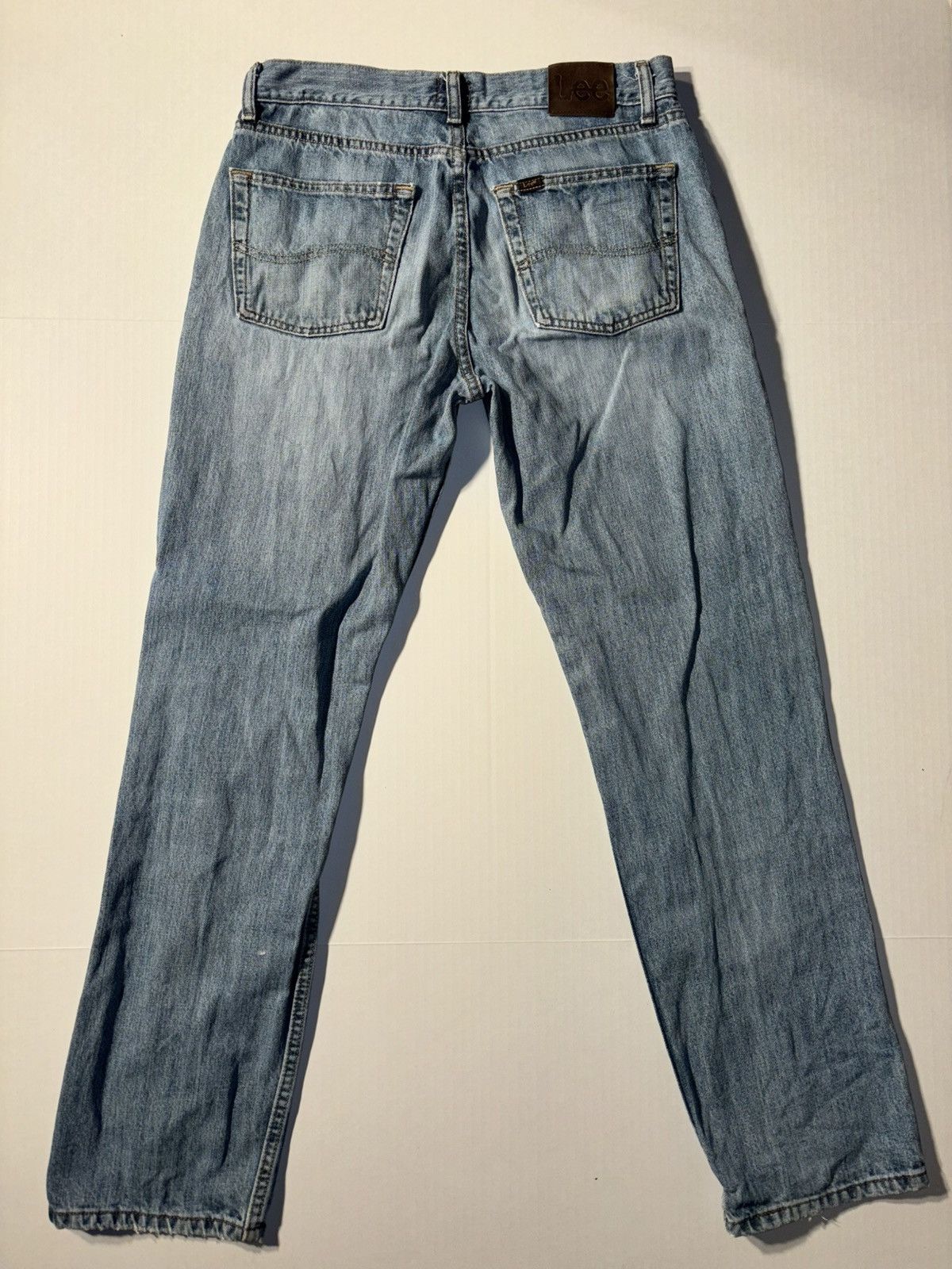 Lee × Levi's × Vintage Vtg Lee Regular Fit Light Wash Distressed Jeans 32x32 Size US 32 / EU 48 - 8 Thumbnail