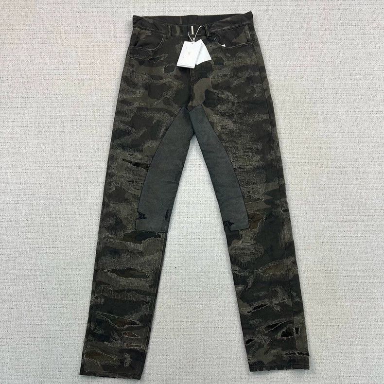 Givenchy Givenchy FW22 Camo Printed Worn Slim Fit Denim Pants 2506-N Size US 32 / EU 48 - 1 Thumbnail