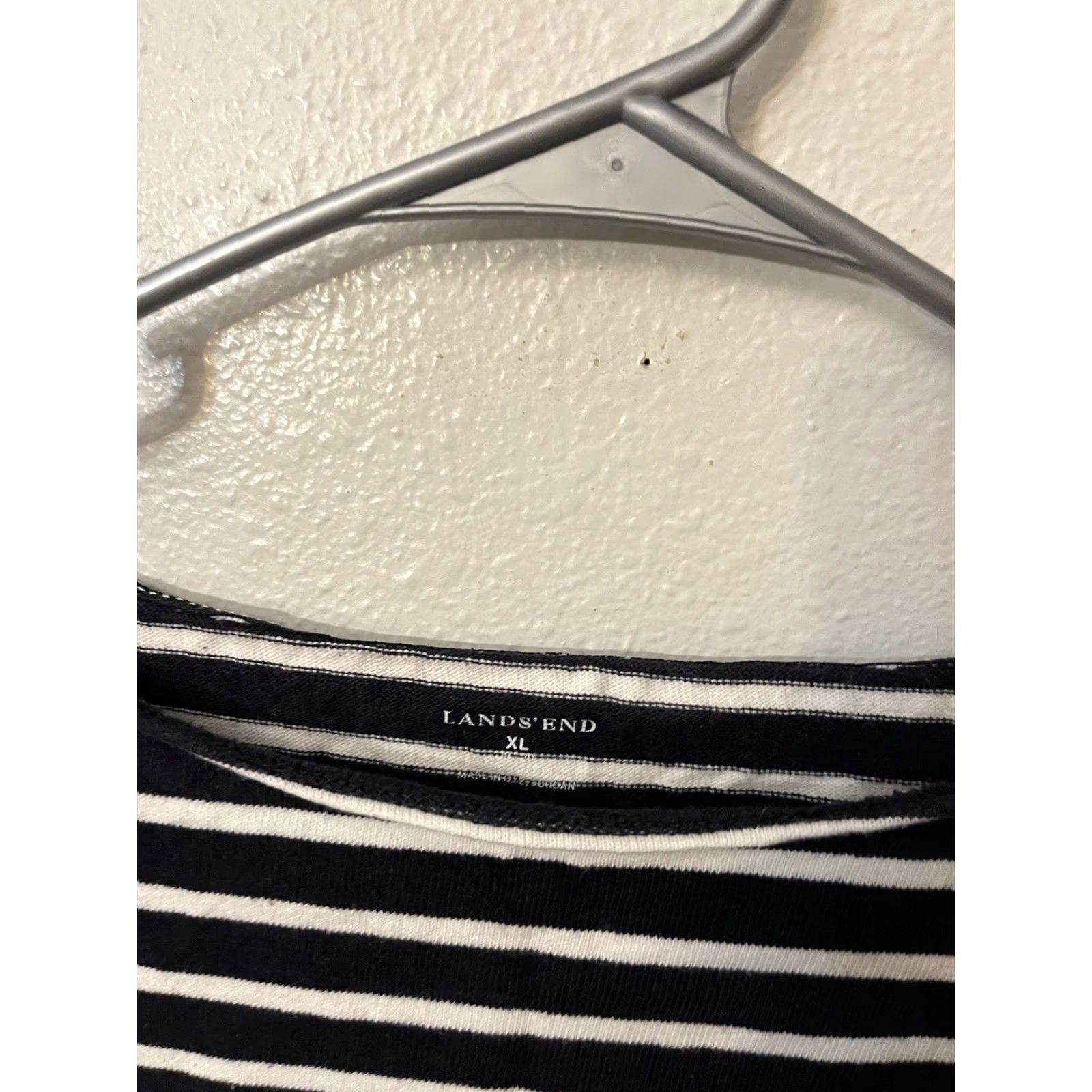Lands' End Lands’ End Women’s XL Black White Striped Boat Neck T Shirt Top Shirt Womens XL Black Striped Boat Neck T Shirt Top Lands’ End Size XL / US 12-14 / IT 48-50 - 2 Thumbnail