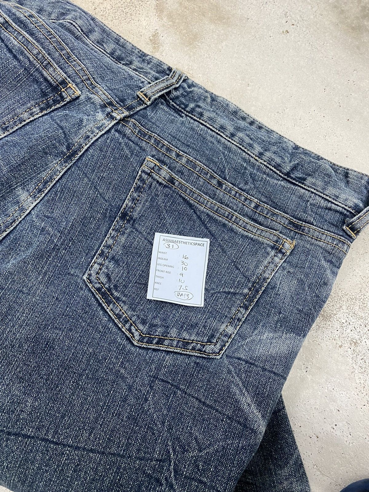 GOSTAR DE FUGA × Japanese Brand Daily Topics Japan Flare Clawn Mark Whisker Honeycomb Denim Size US 31 - 14 Thumbnail