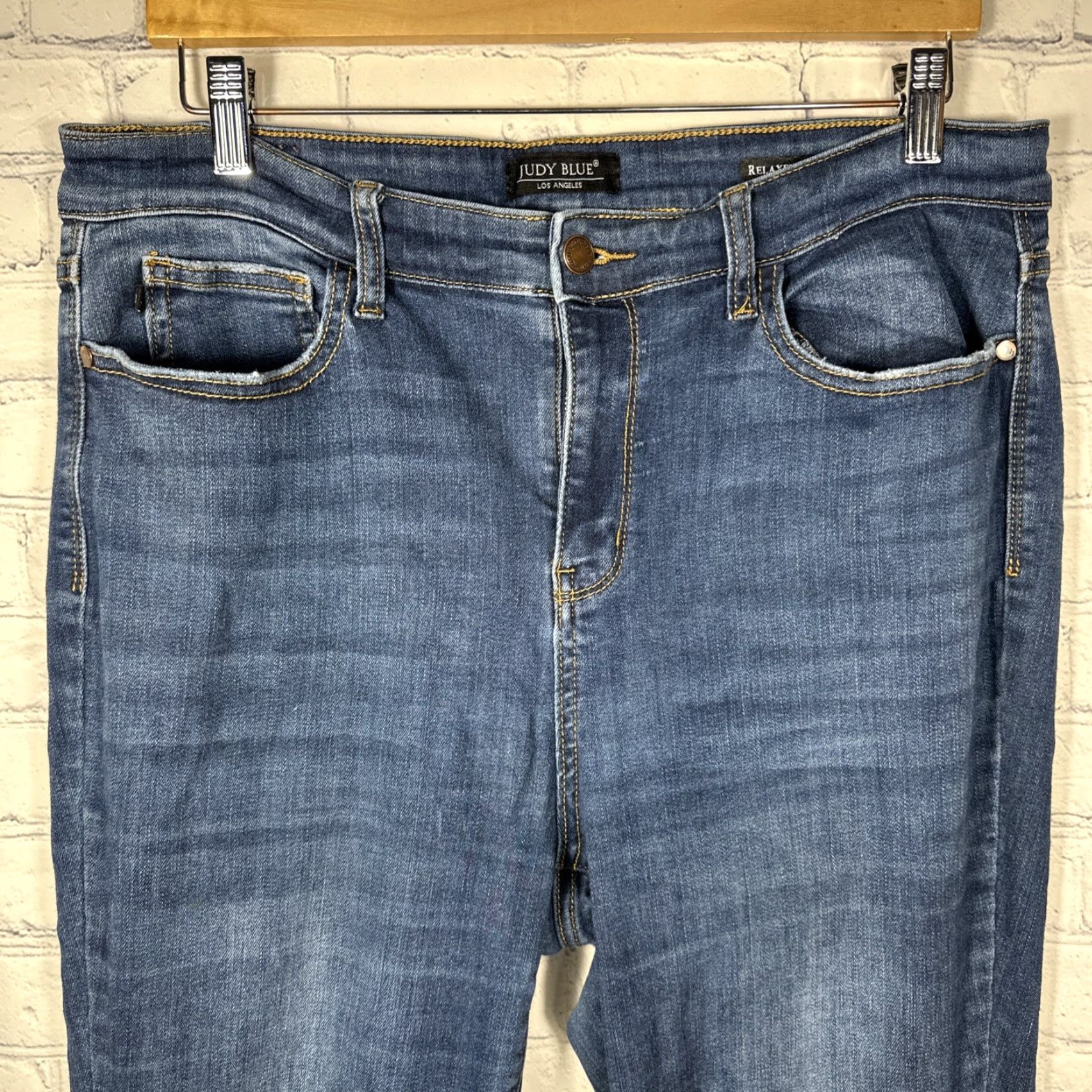 Denime Judy Blue Jeans Womens Relaxed Fit Denim Stretch Casual 15/32 29 Inseam Blue City Preppy Pockets Womens Jeans JB82325DK Size 36" / US 14 / IT 50 - 2 Thumbnail