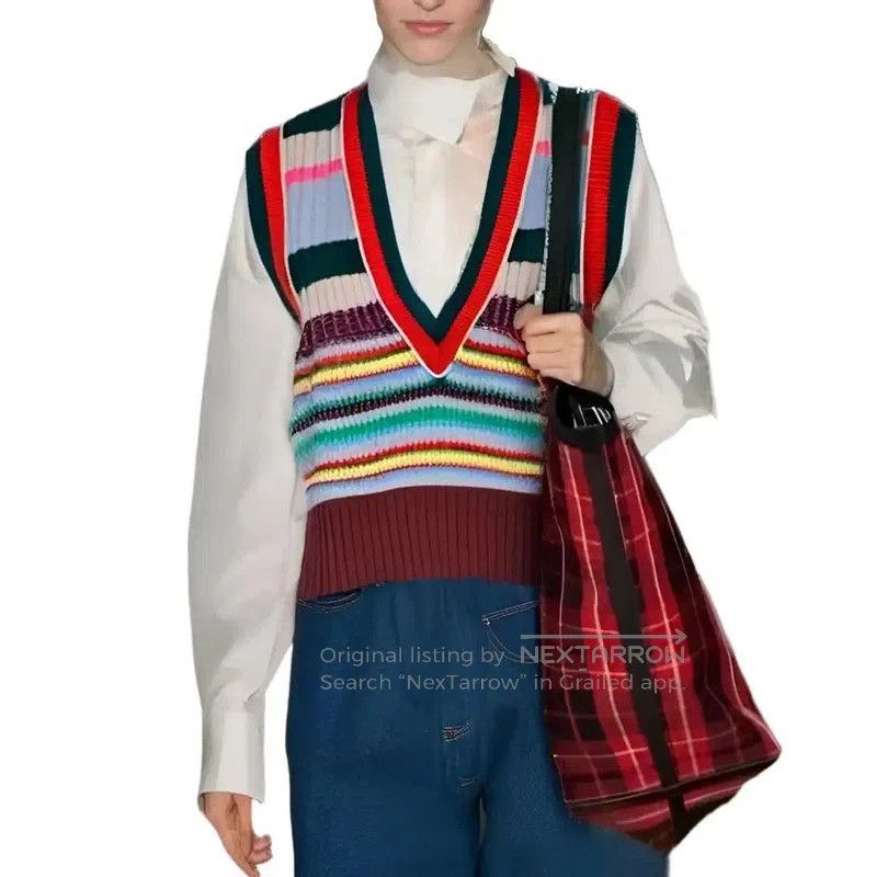 Burberry Burberry Multicolor Striped Wool Knit Top. Size L / US 10 / IT 46 - 1 Thumbnail