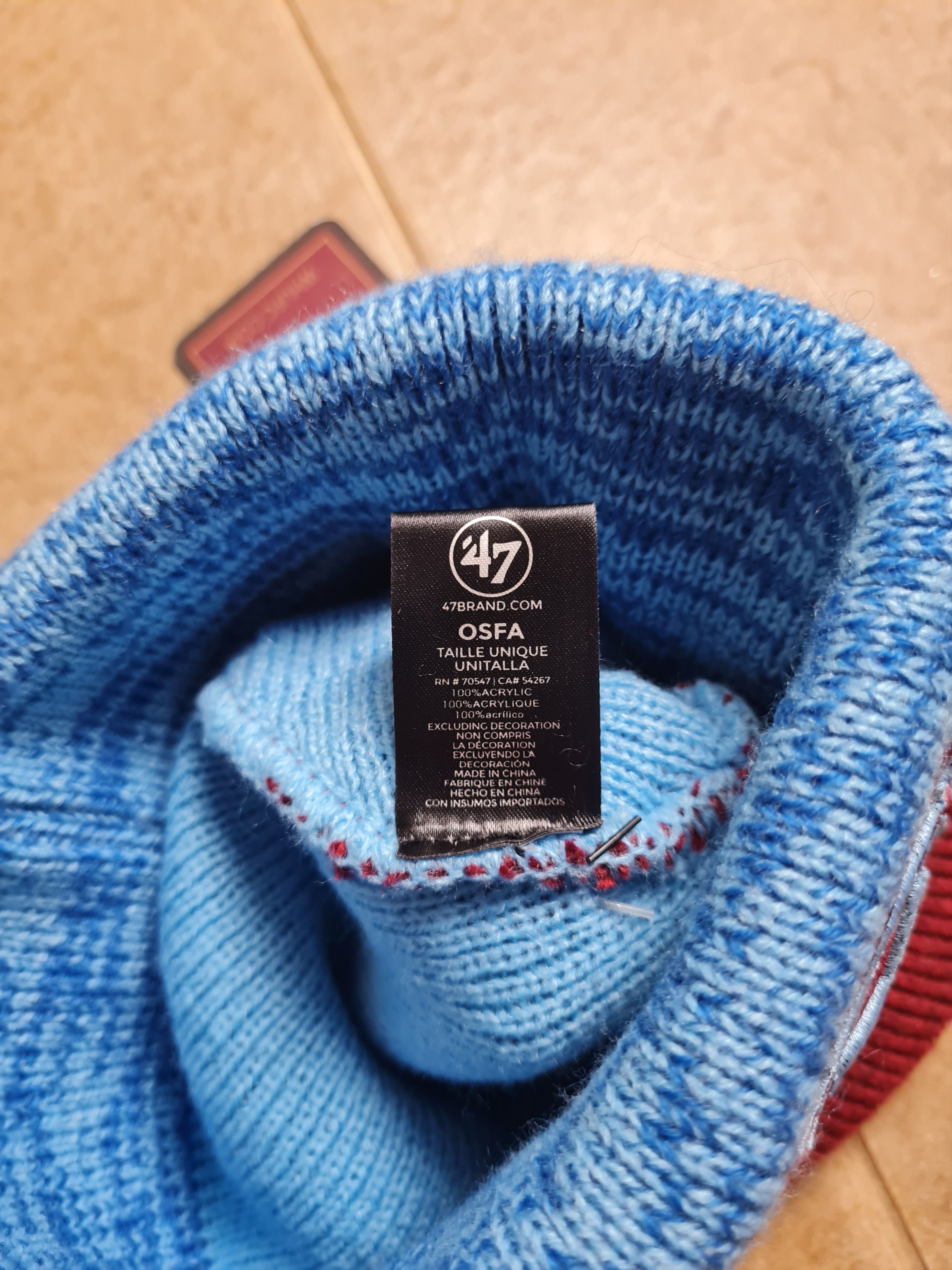 47 Brand 47Brand EPL West Ham United FC Prize Fight Cuff Knit Beanie Size ONE SIZE - 5 Thumbnail