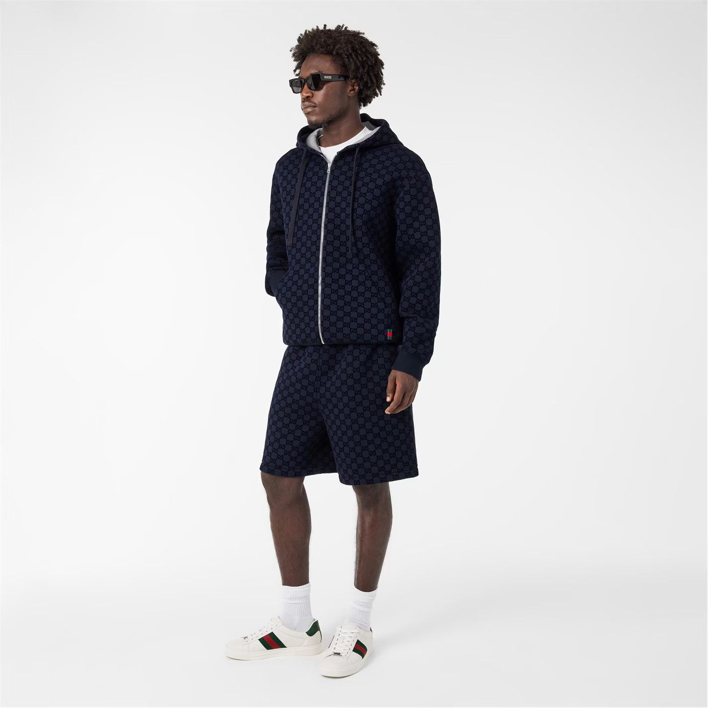 Gucci o1g2r1mq0426 Classic Fit Fleece Jogger Shorts in Navy Size US 34 / EU 50 - 5 Thumbnail