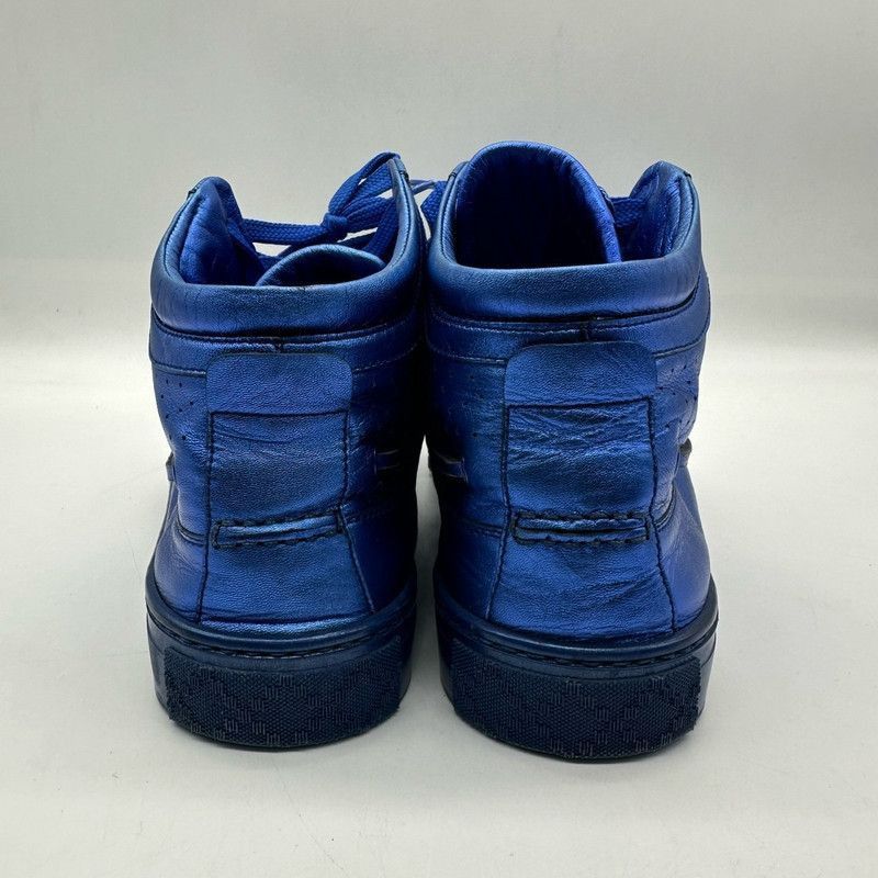 Gucci Gucci Blue Leather High-Top Sneakers for Men - Size US 8 / EU 41 - 6 Thumbnail