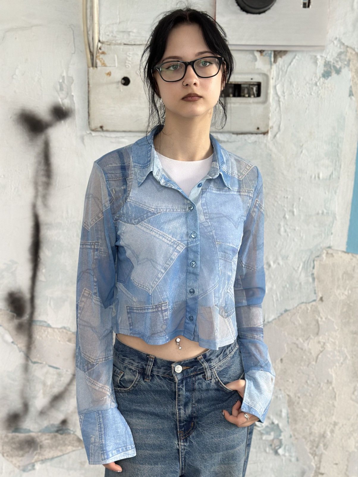 Primark VTG Archival Top Shirt Button Up Size M Staff Pick 00s USA Size M / US 6-8 / IT 42-44 - 1 Thumbnail