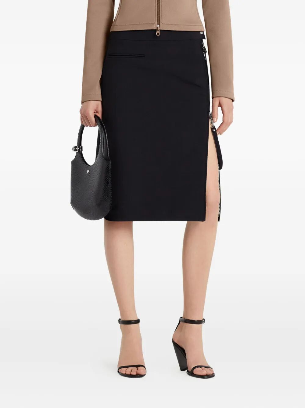 Courreges ZIPPED "HERITAGE" CREPE SKIRT Size 27" / US 4 / IT 40 - 1 Thumbnail