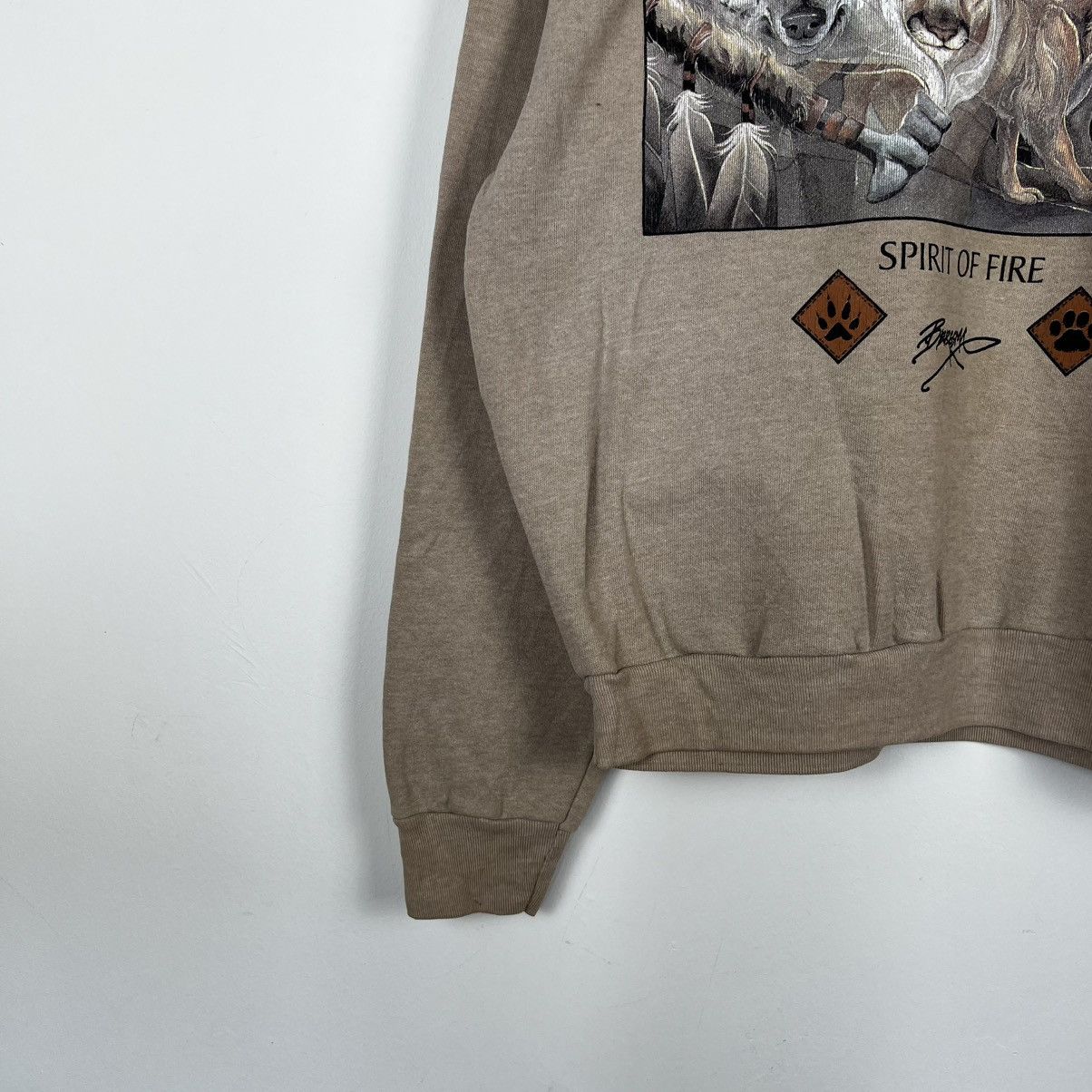 Vintage Vintage Oneita Wolf Big Printed Sweatshirt Jumper Crewneck Size US XL / EU 56 / 4 - 5 Thumbnail