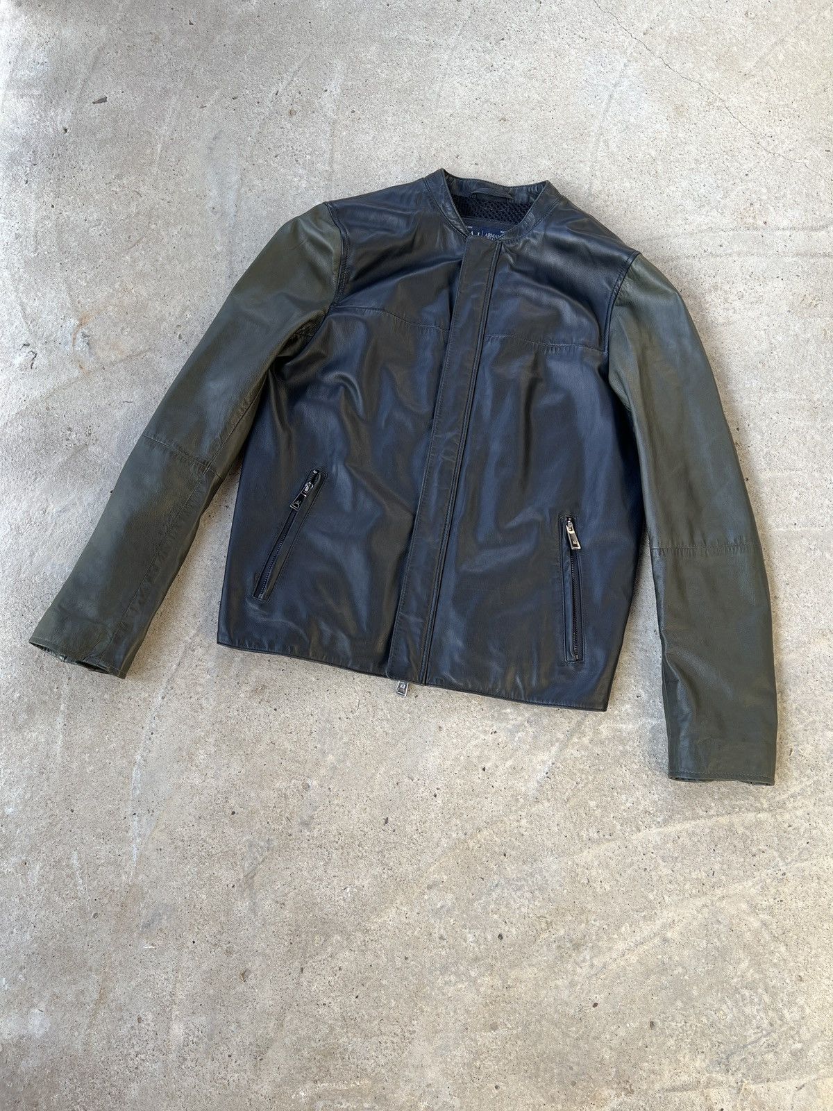 Armani Armani Jeans Leather Jacket Size US S / EU 44-46 / 1 - 1 Thumbnail