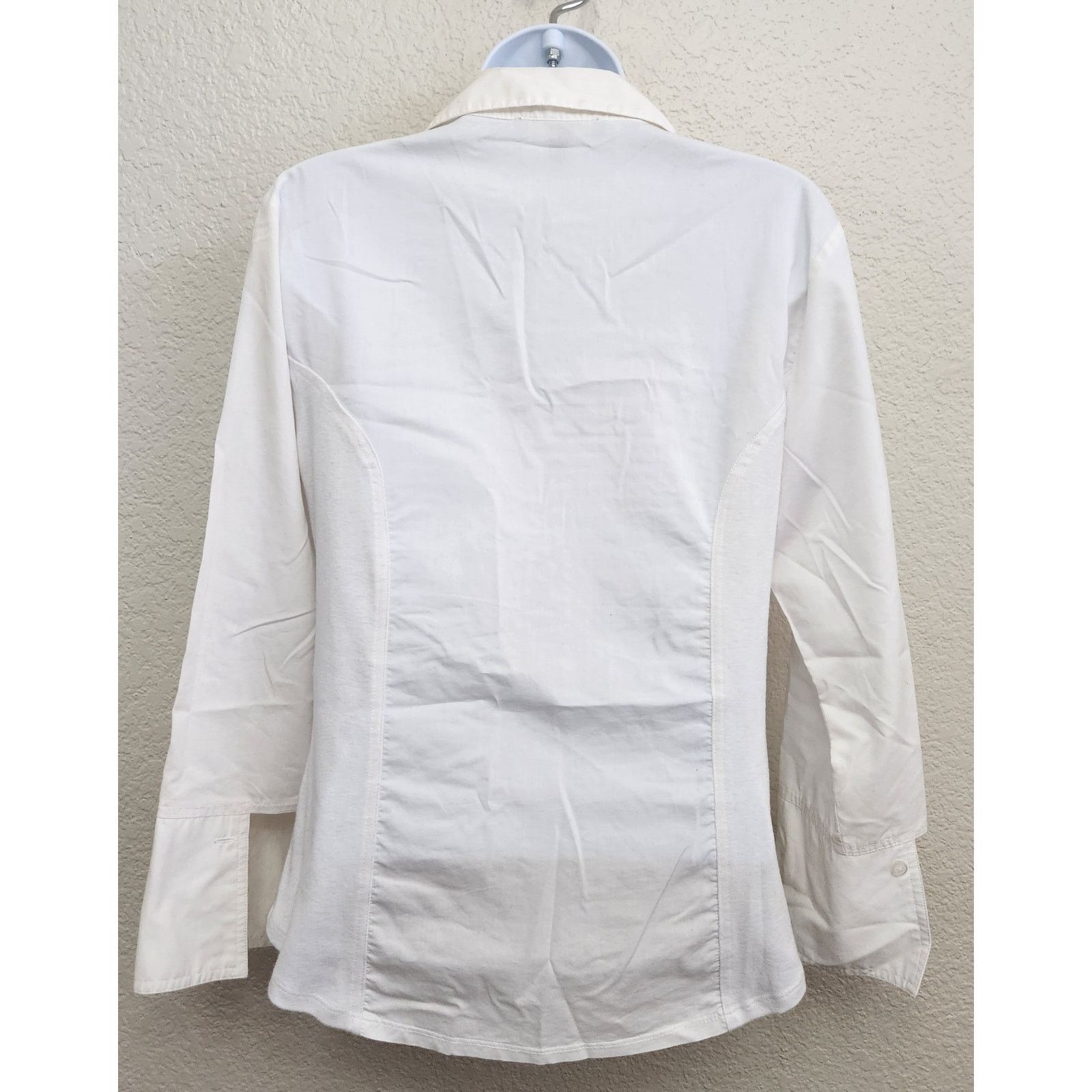 Other NY Collection White Tuxedo Pleated Button Up Top Medium Size M / US 6-8 / IT 42-44 - 5 Thumbnail