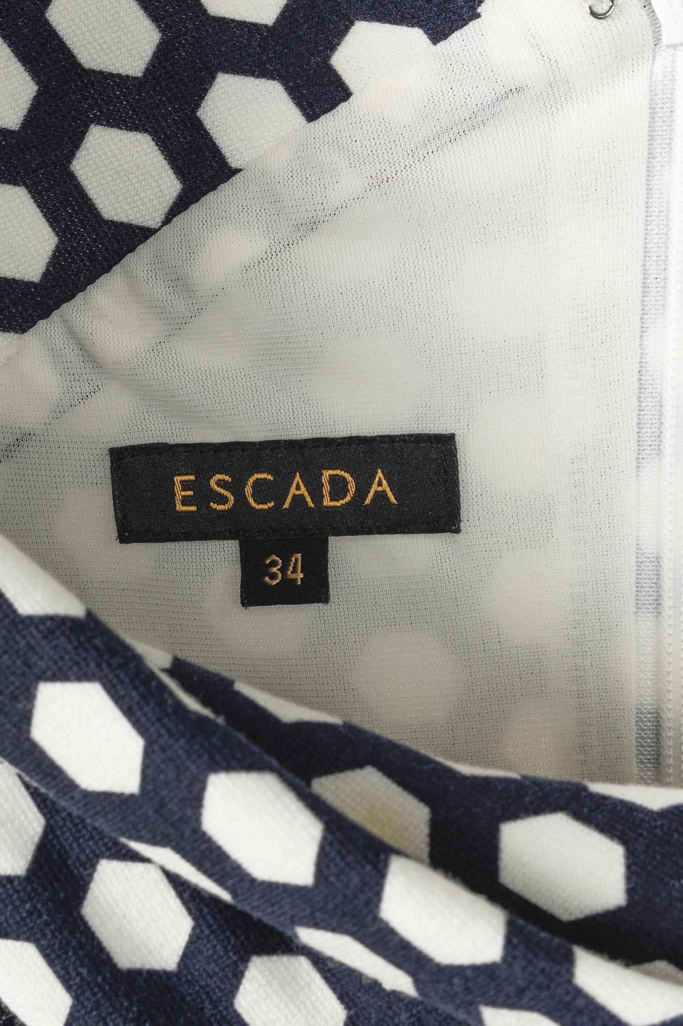 Escada Escada Diarina Marine Geometric Print Dress Size XS / US 0-2 / IT 36-38 - 4 Thumbnail