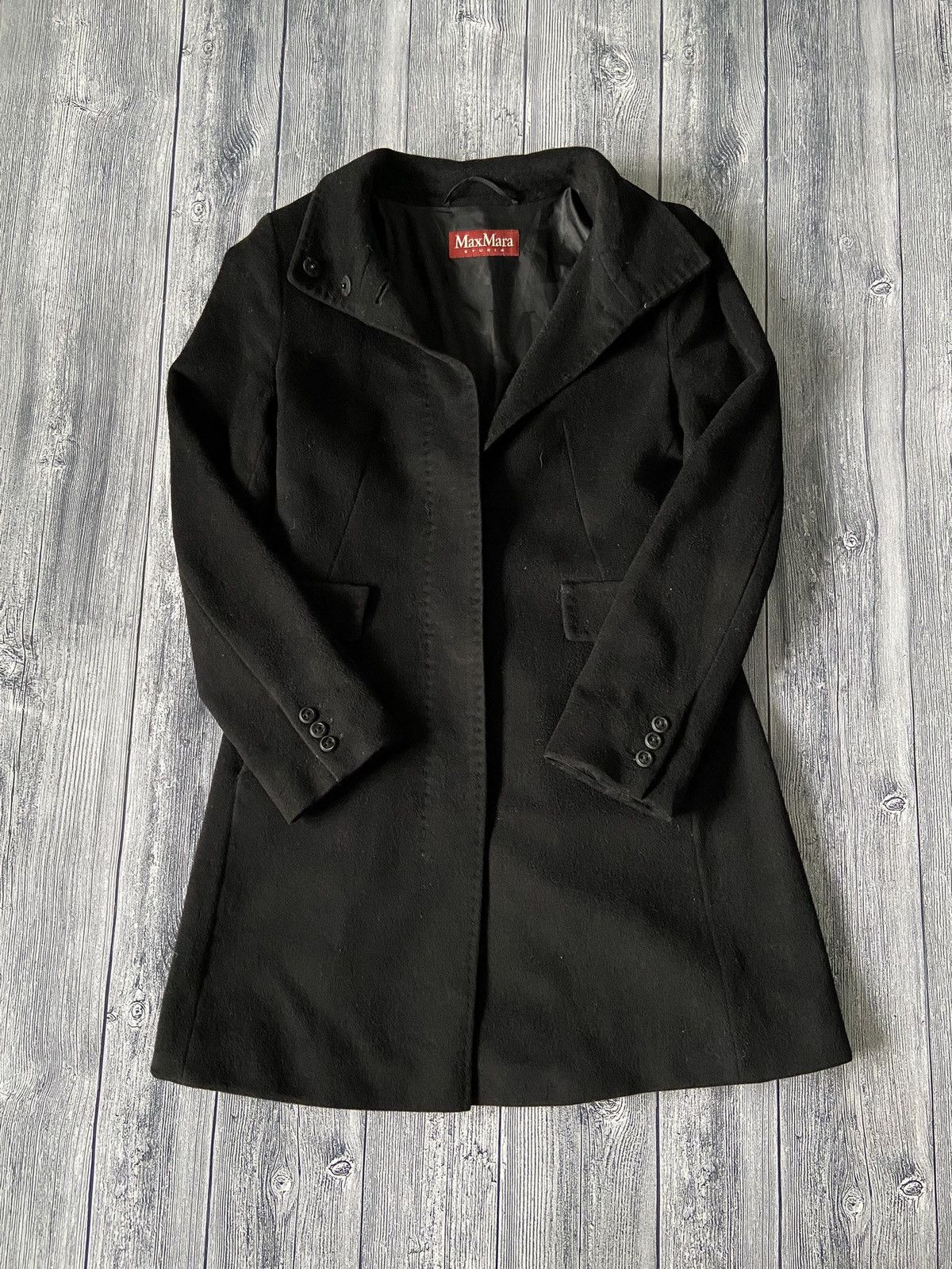 image of Archive Max Mara Studio Wool Coat in Black, Women's (Size Medium)