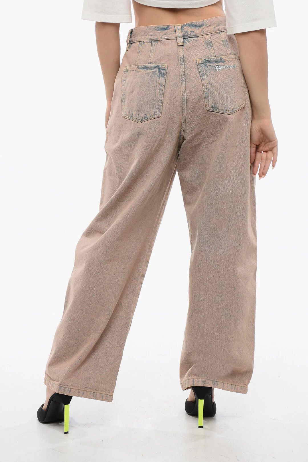 Palm Angels og1mm0326 Wide Fit Jeans in Orange Size 25" / US 0 / IT 36 - 2 Thumbnail