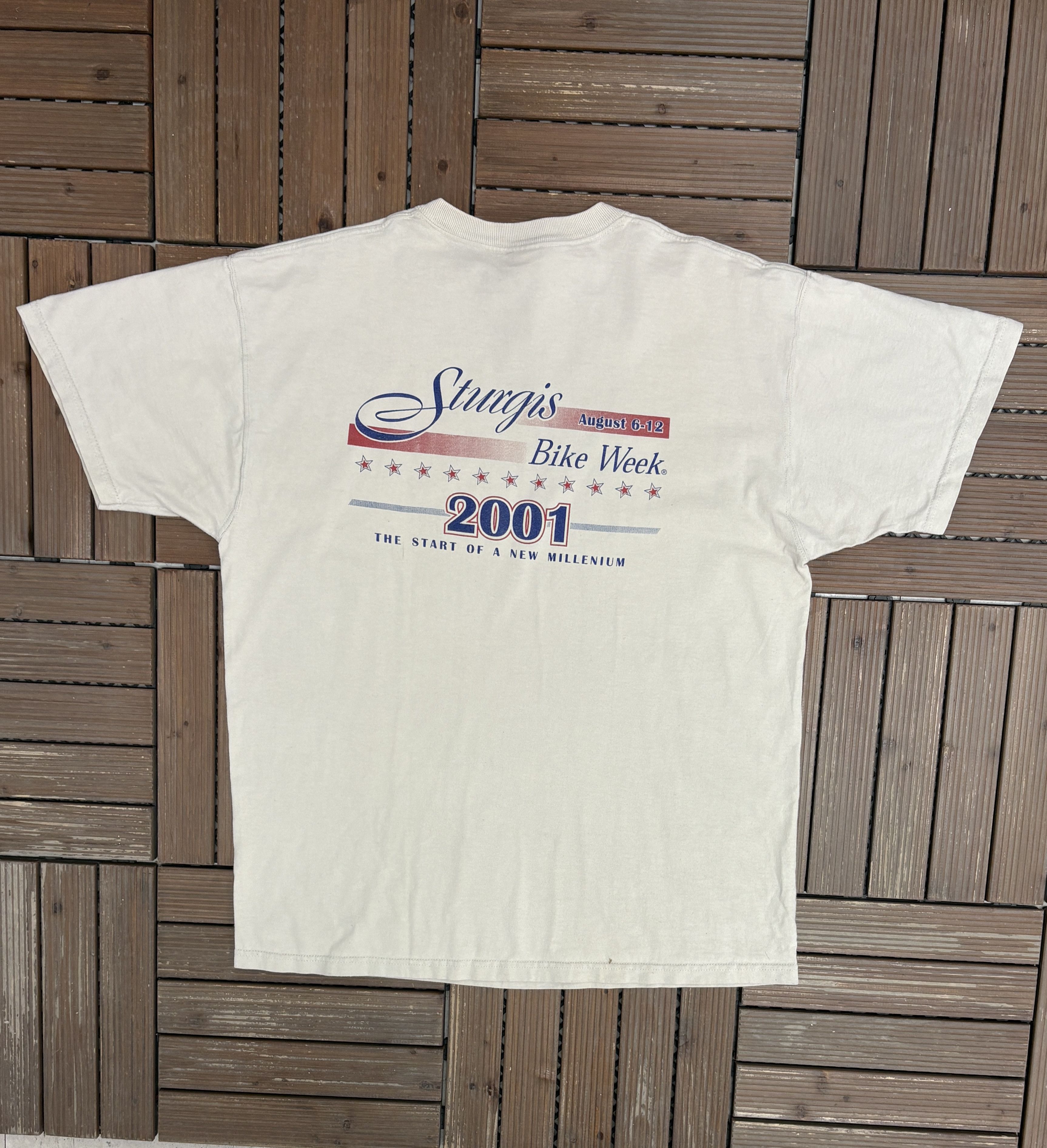 Vintage Sturgis Bike Week 2001 Vintage Y2K T-Shirt Tee Size US XL / EU 56 / 4 - 3 Thumbnail