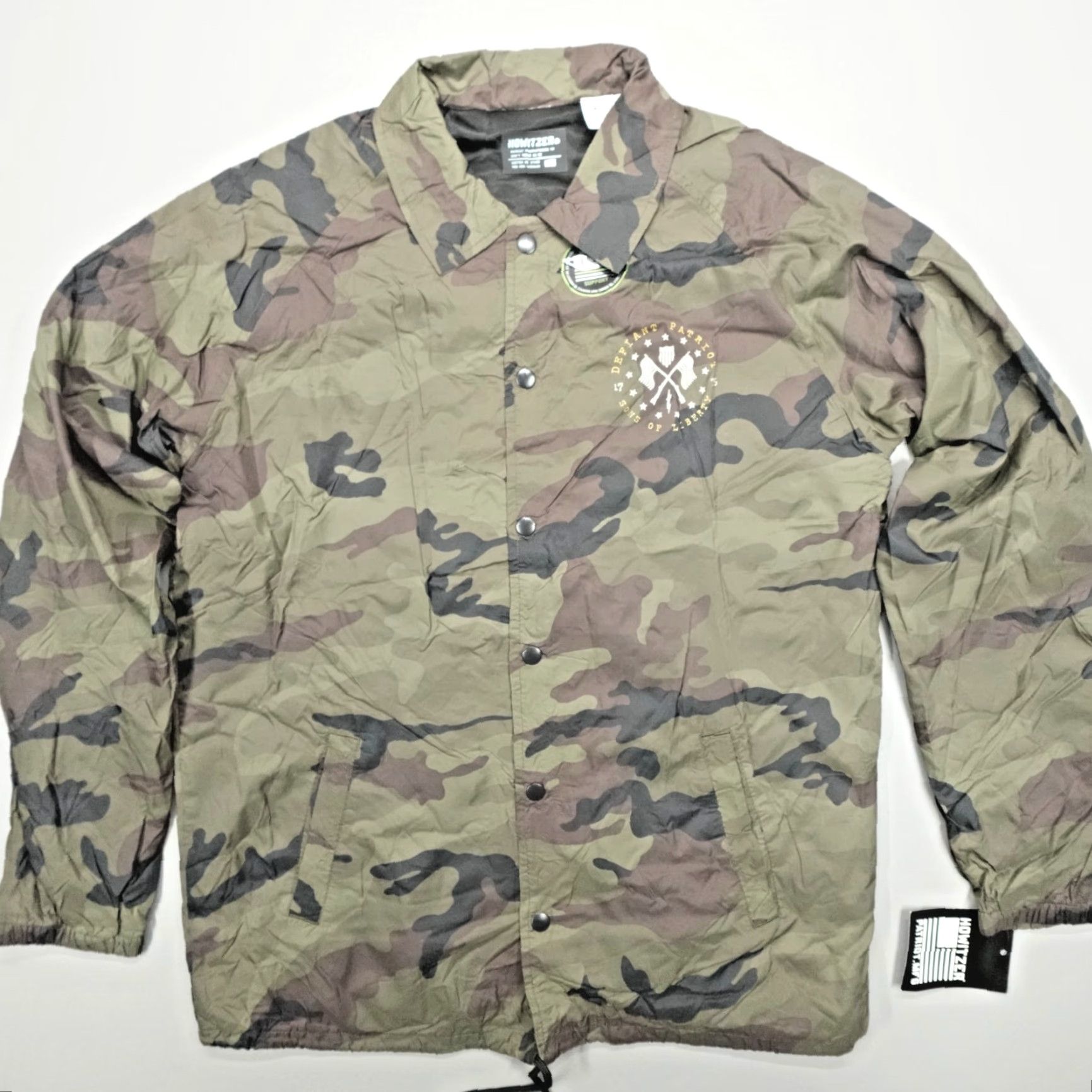 Vintage Howitzer Defiant Patriot Skull Camo Coach Jacket Men’s L Army Softshell Size US L / EU 52-54 / 3 - 3 Thumbnail