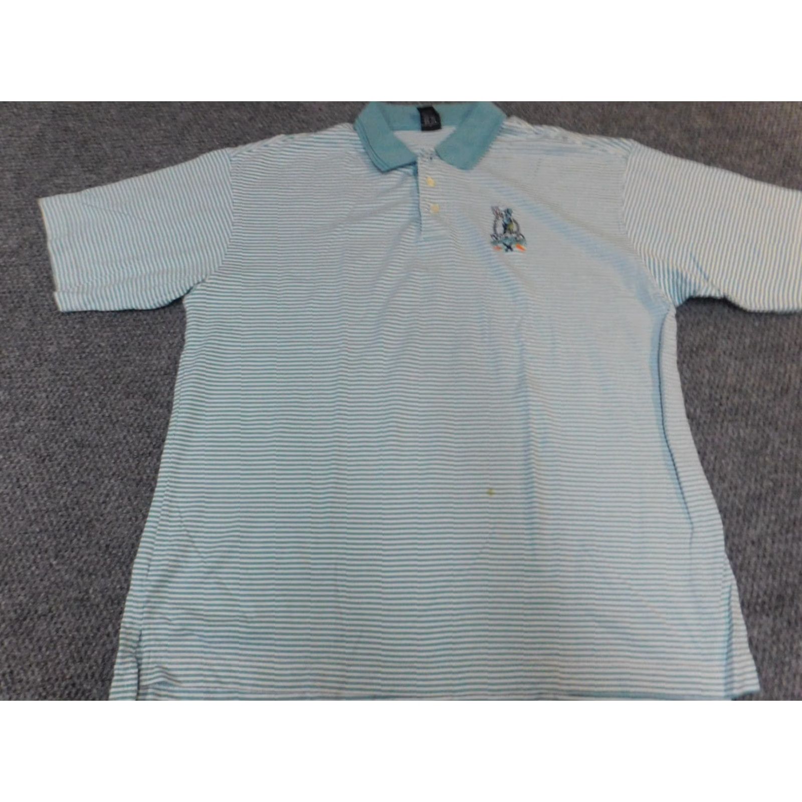 Vintage Bugs Bunny Mens Polo Shirt Large Blue Striped Warner Bros Studio Store Polo Shirt Shirt Mens Polo Size US L / EU 52-54 / 3 - 2 Thumbnail