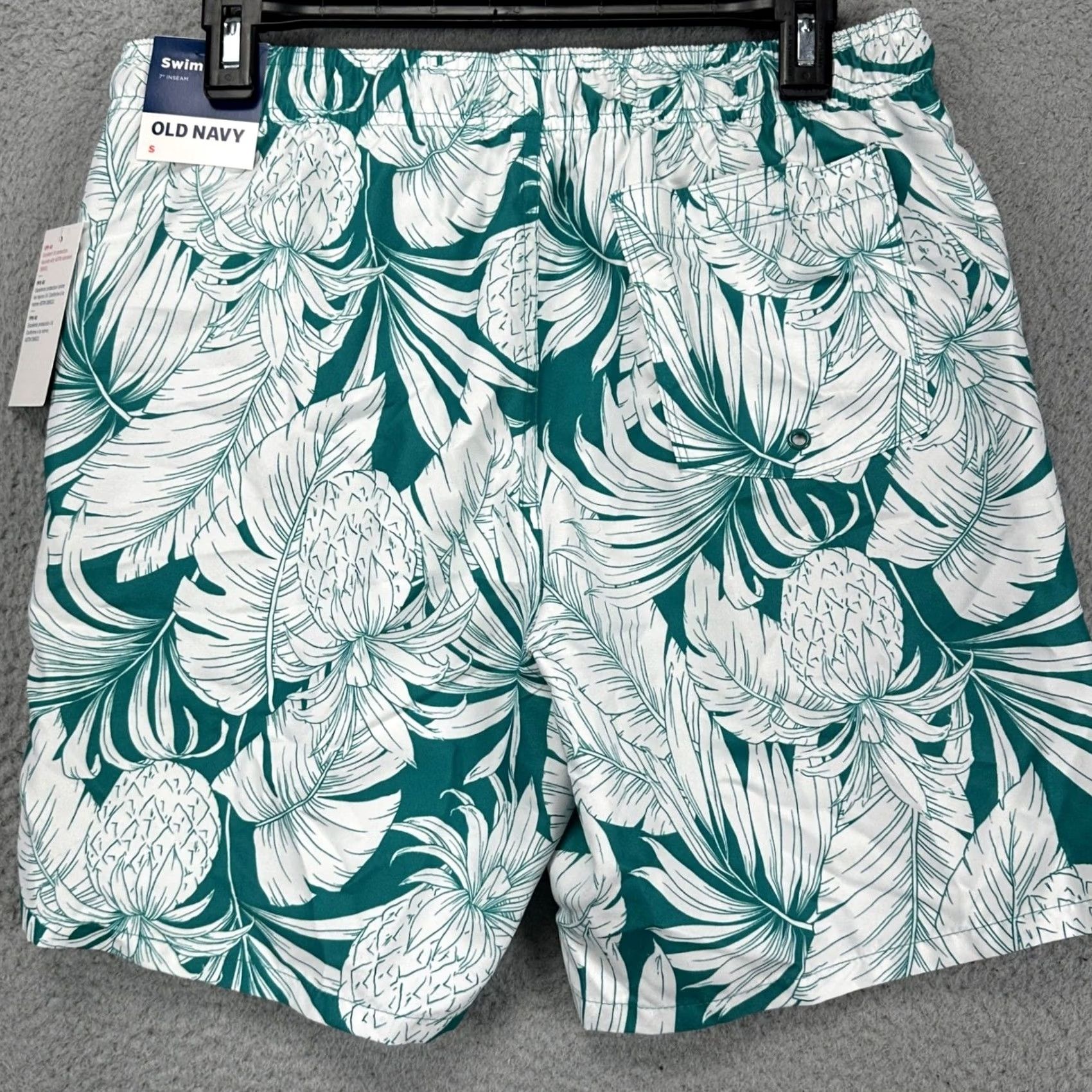 Old Navy Old Navy Men Swim Trunks Small Green White Pineapple Leaf Print Board Shorts NEW Size US 29 - 2 Thumbnail