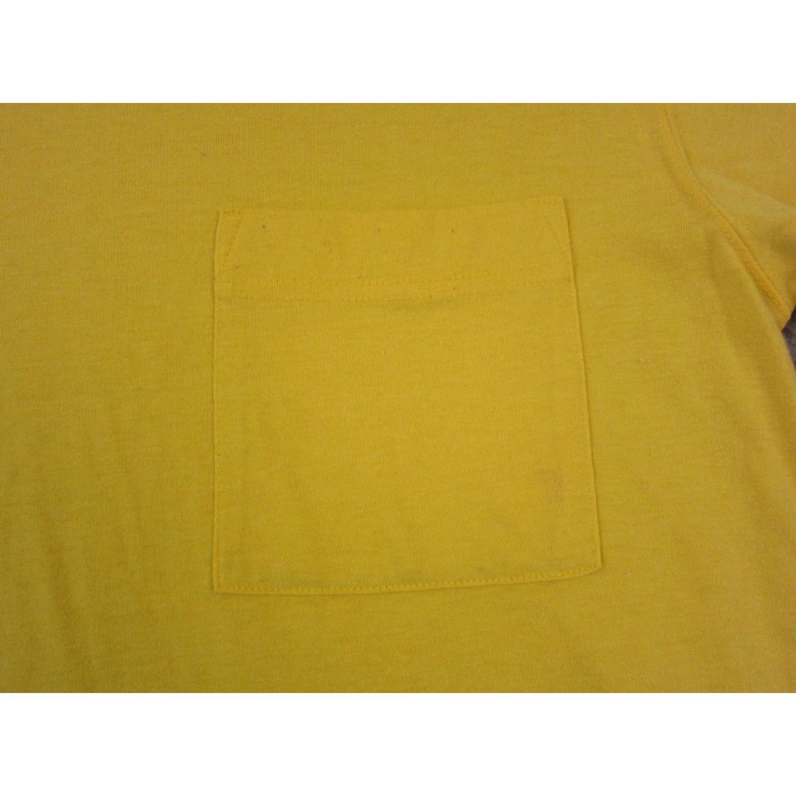 Essentials VINTAGE Basic Essentials Shirt Womens Medium Yellow 90s Single Stitch Tee Size M / US 6-8 / IT 42-44 - 3 Thumbnail