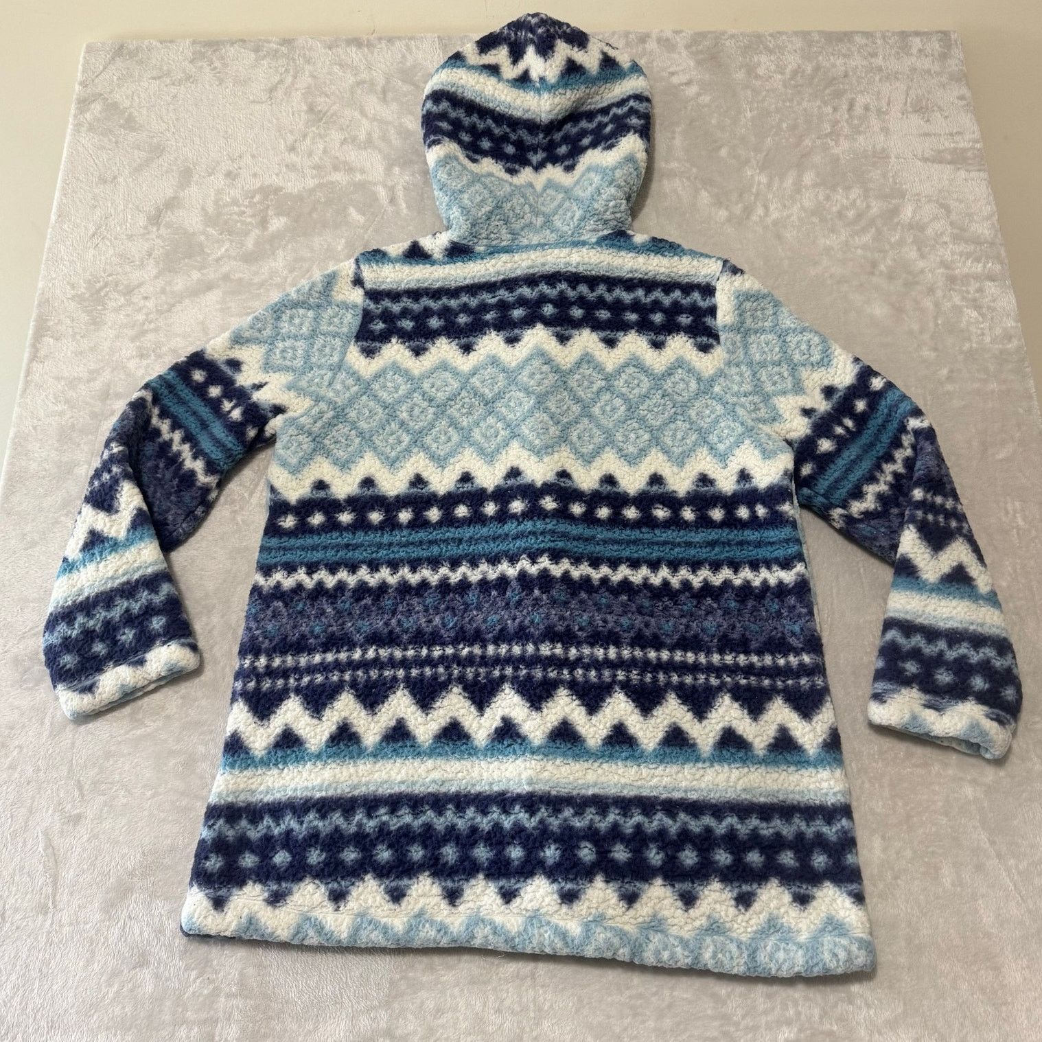Wrangler Wrangler Women's Button Hooded Western Fleece Jacket XL Blue Size XL / US 12-14 / IT 48-50 - 2 Thumbnail