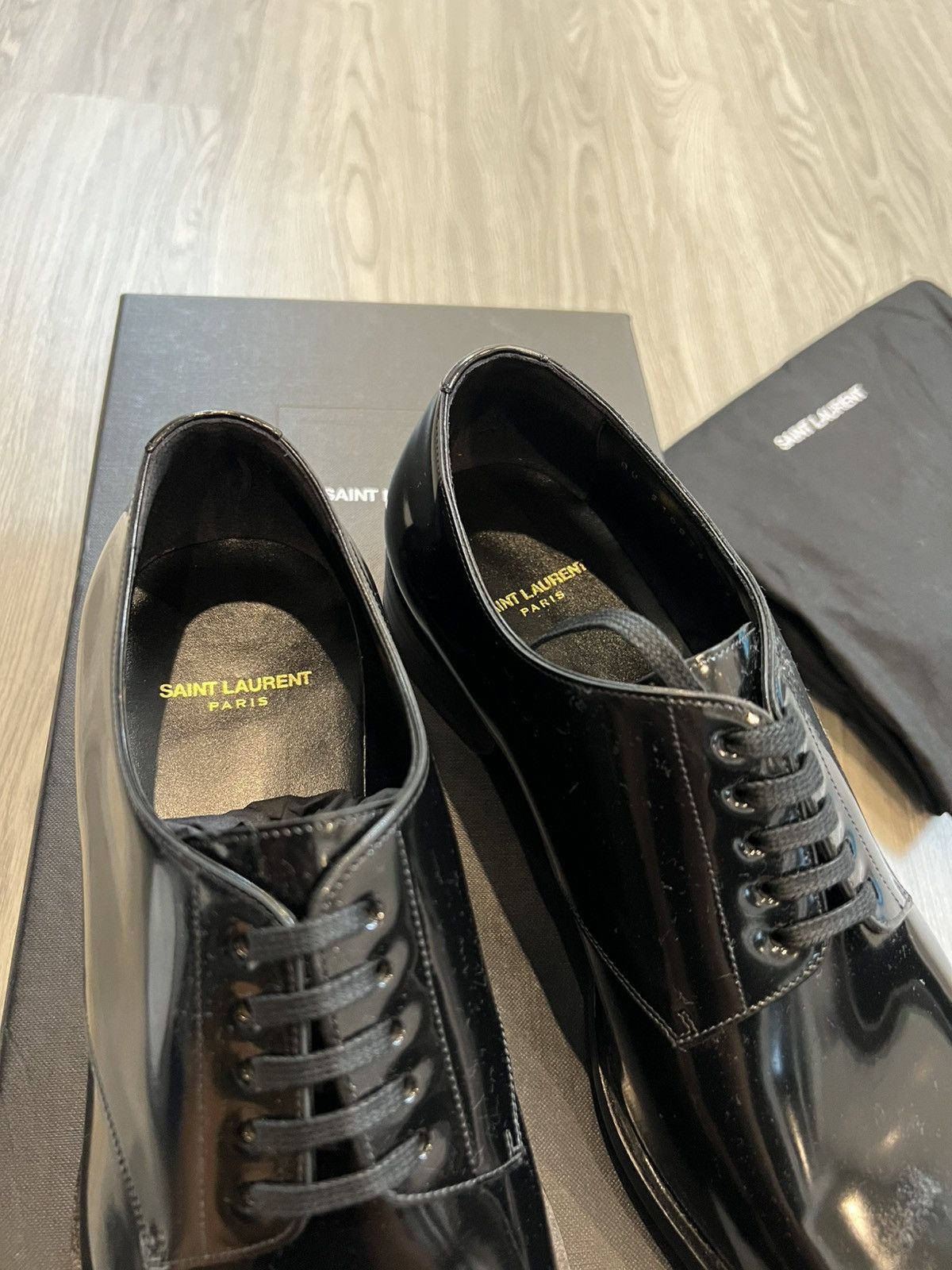 Saint Laurent Paris Saint Laurent Derby Shoes - Patent Leather Size US 9 / EU 42 - 8 Thumbnail