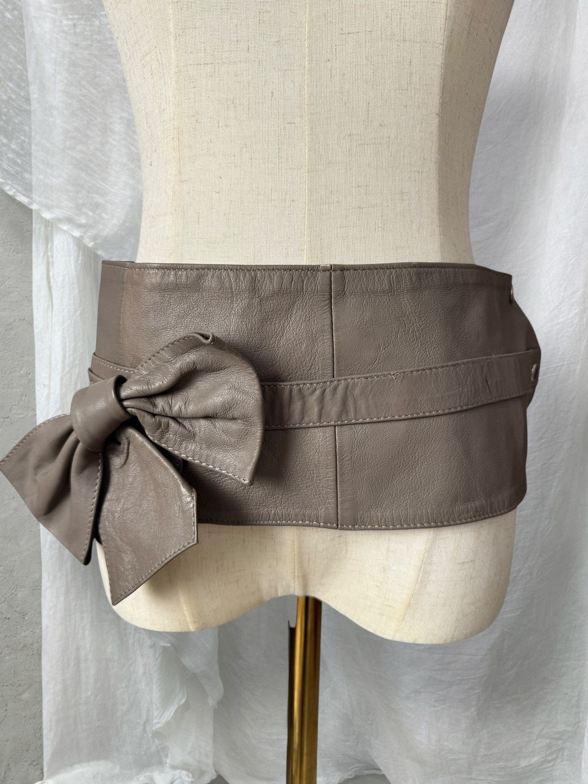 Morgan De Toi Morgan Vintage Archive Y2K Real Leather Wide Leather Belt Size ONE SIZE - 1 Thumbnail
