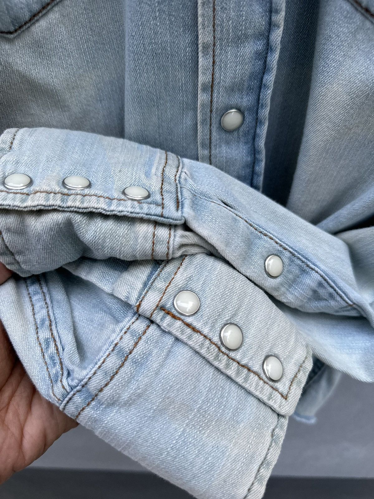 Vintage × Wrangler Vintage Western Wrangler Thrashed Shirt A140 Size US M / EU 48-50 / 2 - 3 Thumbnail