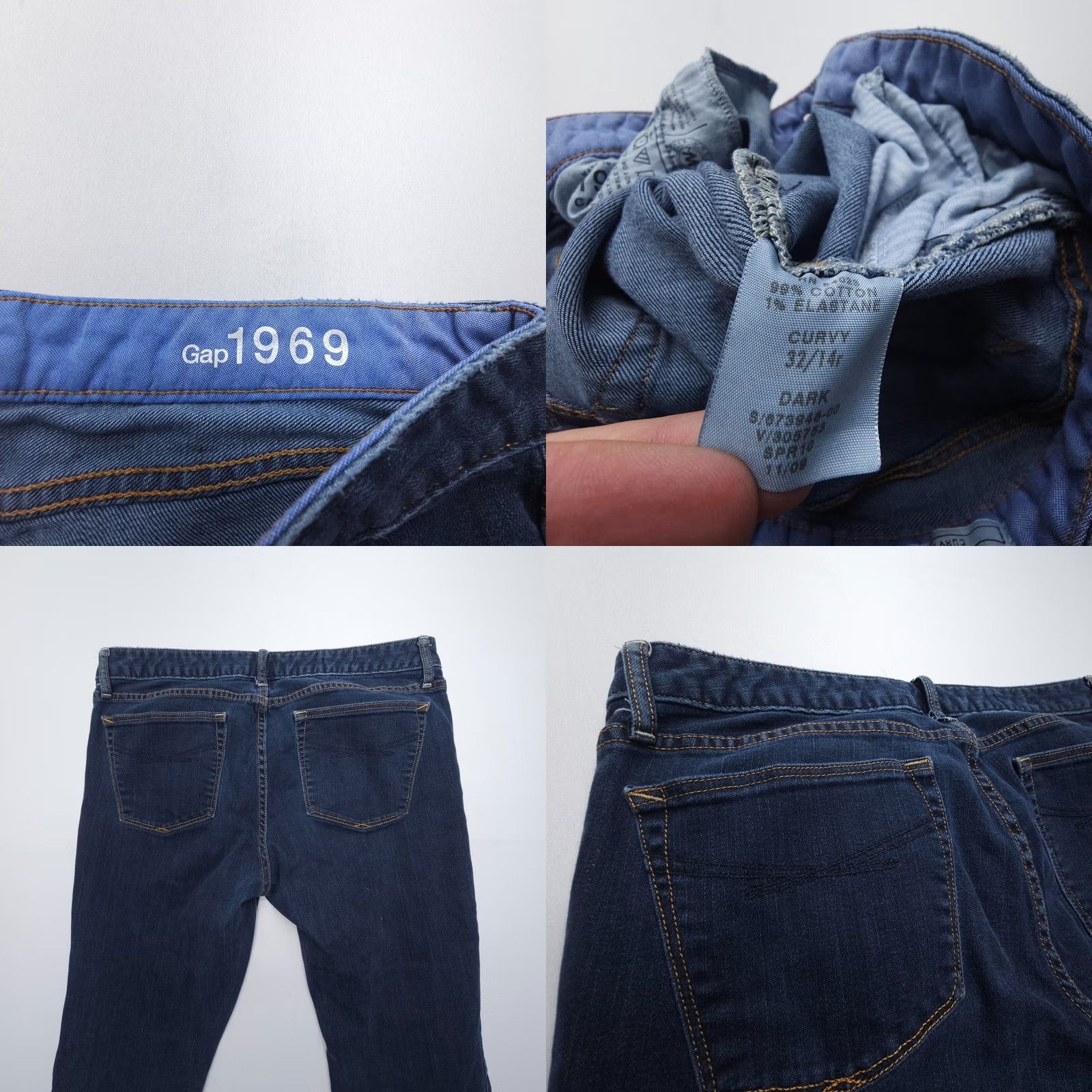 Gap Gap 1969 Jeans Bootcut Womens 14 Blue Dark Wash 29" Inseam Regular Rise Low 6.5-8.5 Denim Cotton Blend 5-Pocket USA Vintage: No Size 36" / US 14 / IT 50 - 8 Thumbnail