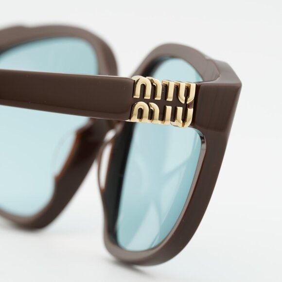 Miu Miu Miu Miu MUA07S 24D20R Sunglasses Shiny Brown Square Frame Size ONE SIZE - 6 Thumbnail