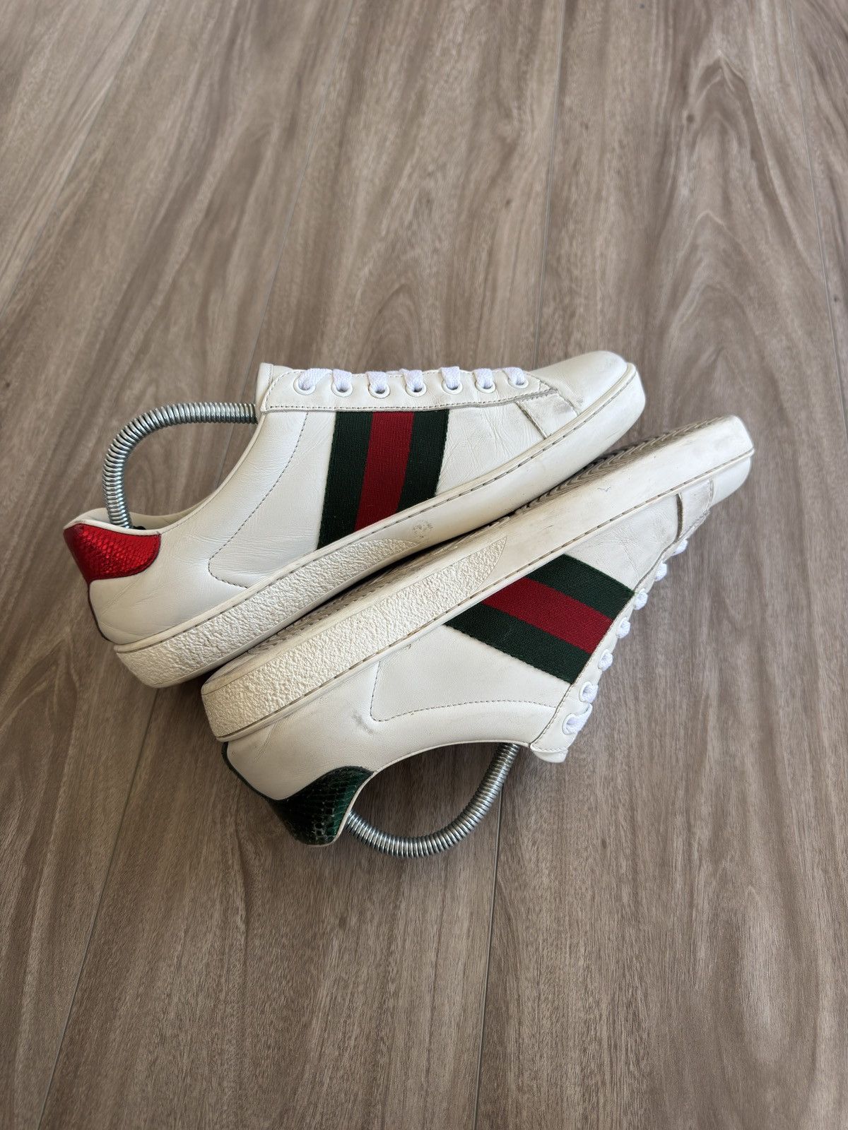 Gucci Ace Snake Sneaker White Size US 7 / EU 40 - 7 Thumbnail