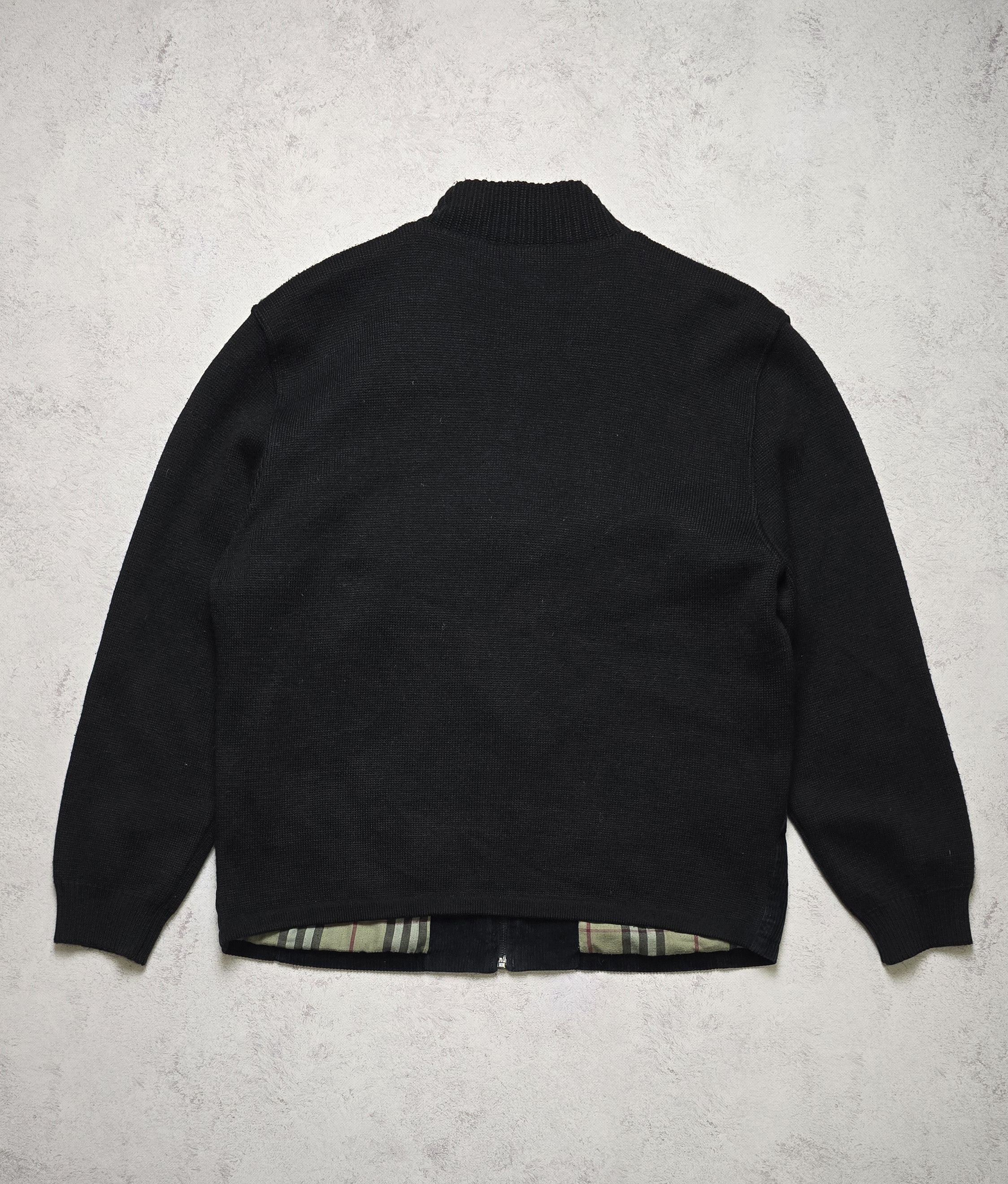 Burberry Sweater Jacket Merino Wool Corduroy Zip Nova Check Lined Size US XL / EU 56 / 4 - 3 Thumbnail