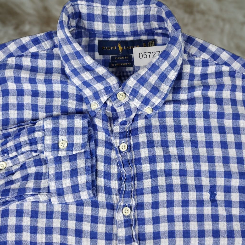Ralph Lauren Ralph Lauren Shirt Mens XL Blue Check Button-Up Long Sleeve Regular Fit - Cotton Woven, Classic, Preppy, American Size US XL / EU 56 / 4 - 1 Thumbnail