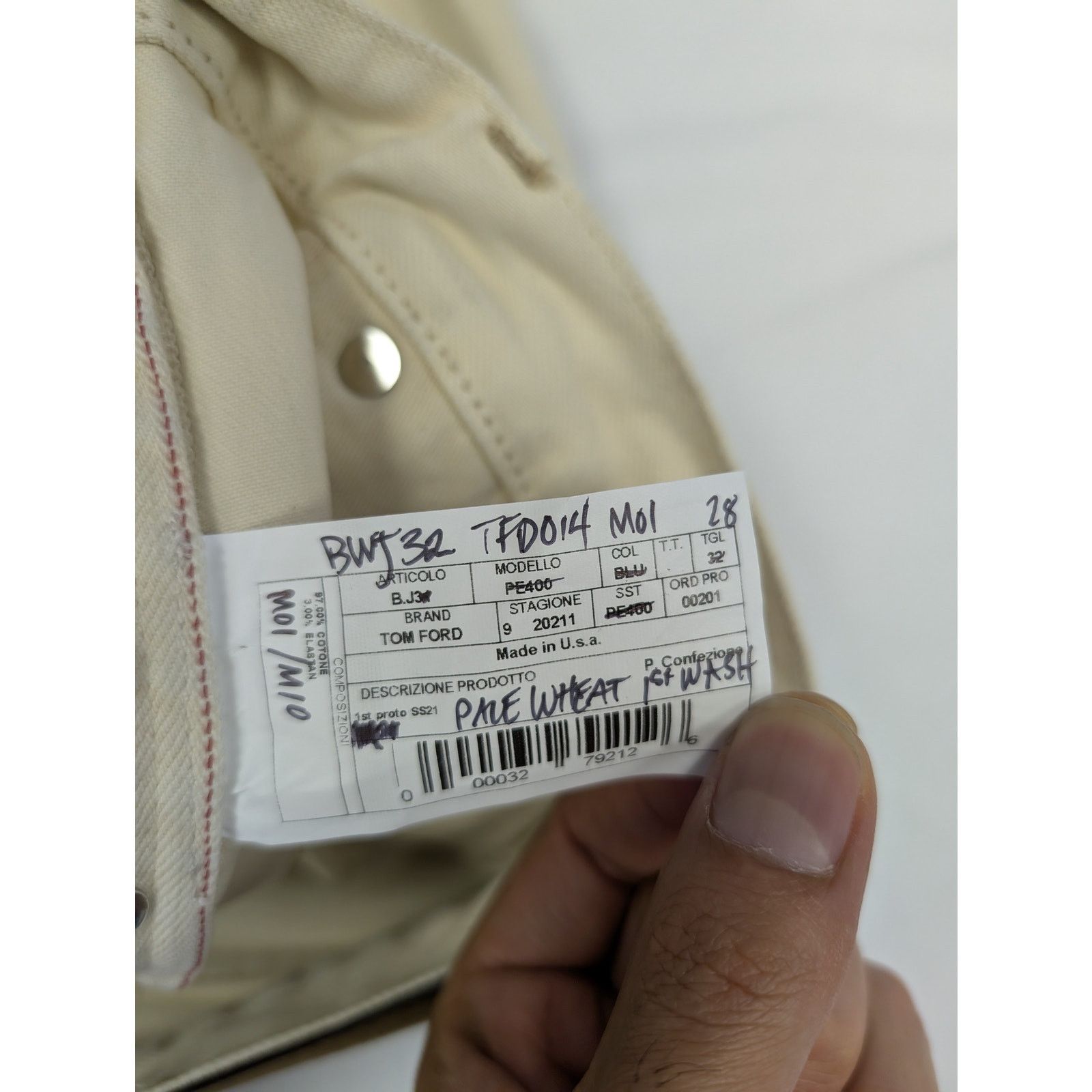 Tom Ford o1rshd1 Tapered Denim Jeans in White Size US 29 - 18 Thumbnail