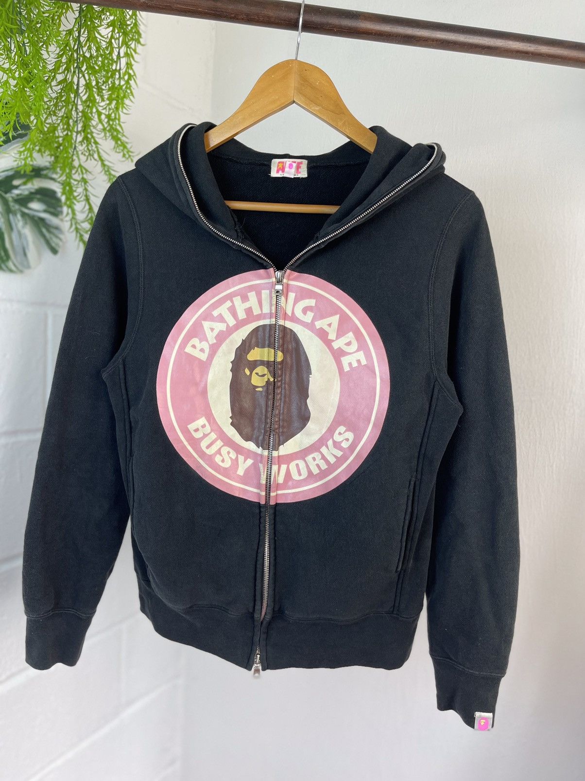 image of Bape x Nigo Busy Works Full Zip Hoodie in Black, Women's (Size Small)