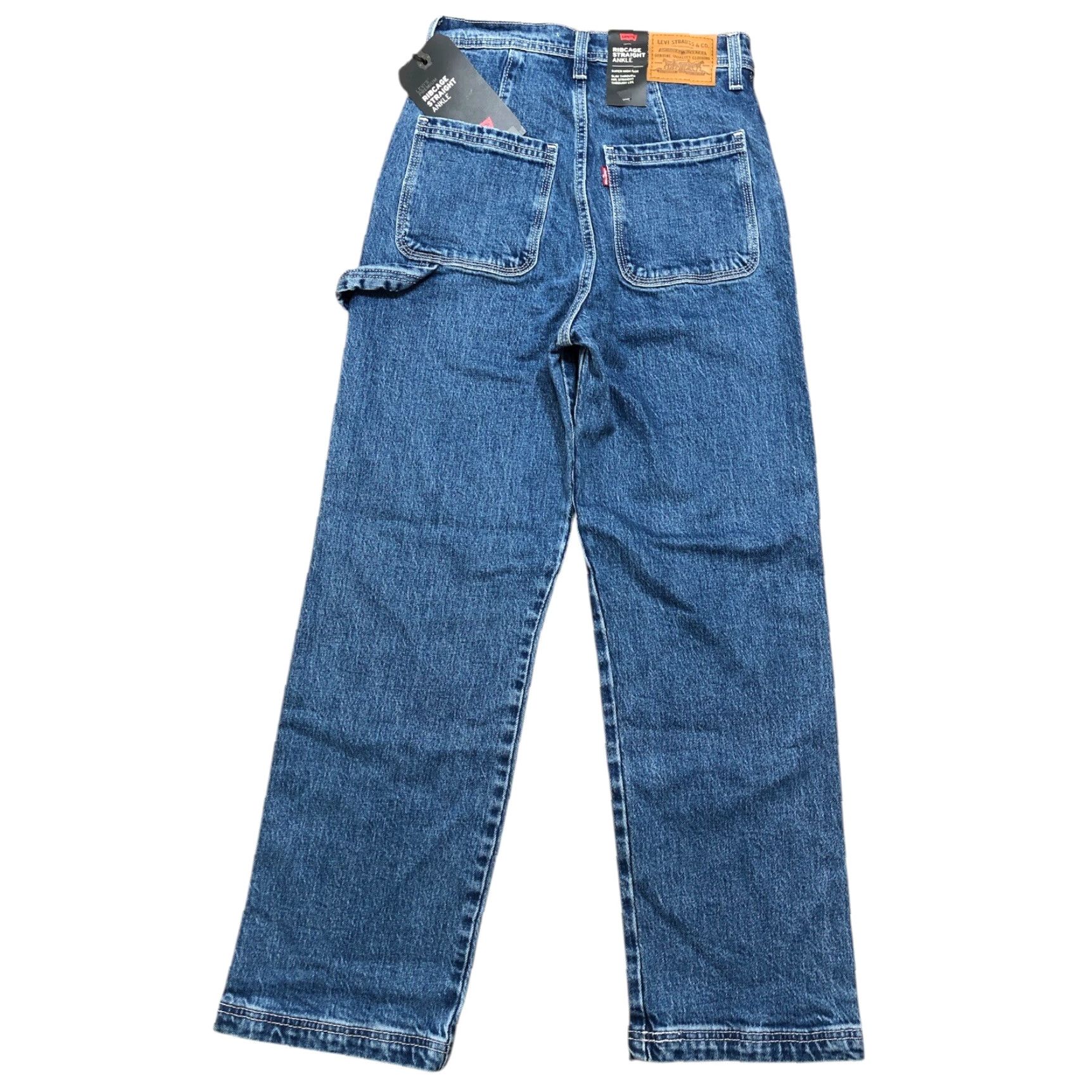 Levi's Levi's Premium Ribcage Straight Carpenter Denim Jeans 26 Womens Blue 27in Inseam 5-Pocket Regular Fit Utility Loop NWT Size 26" / US 2 / IT 38 - 2 Thumbnail