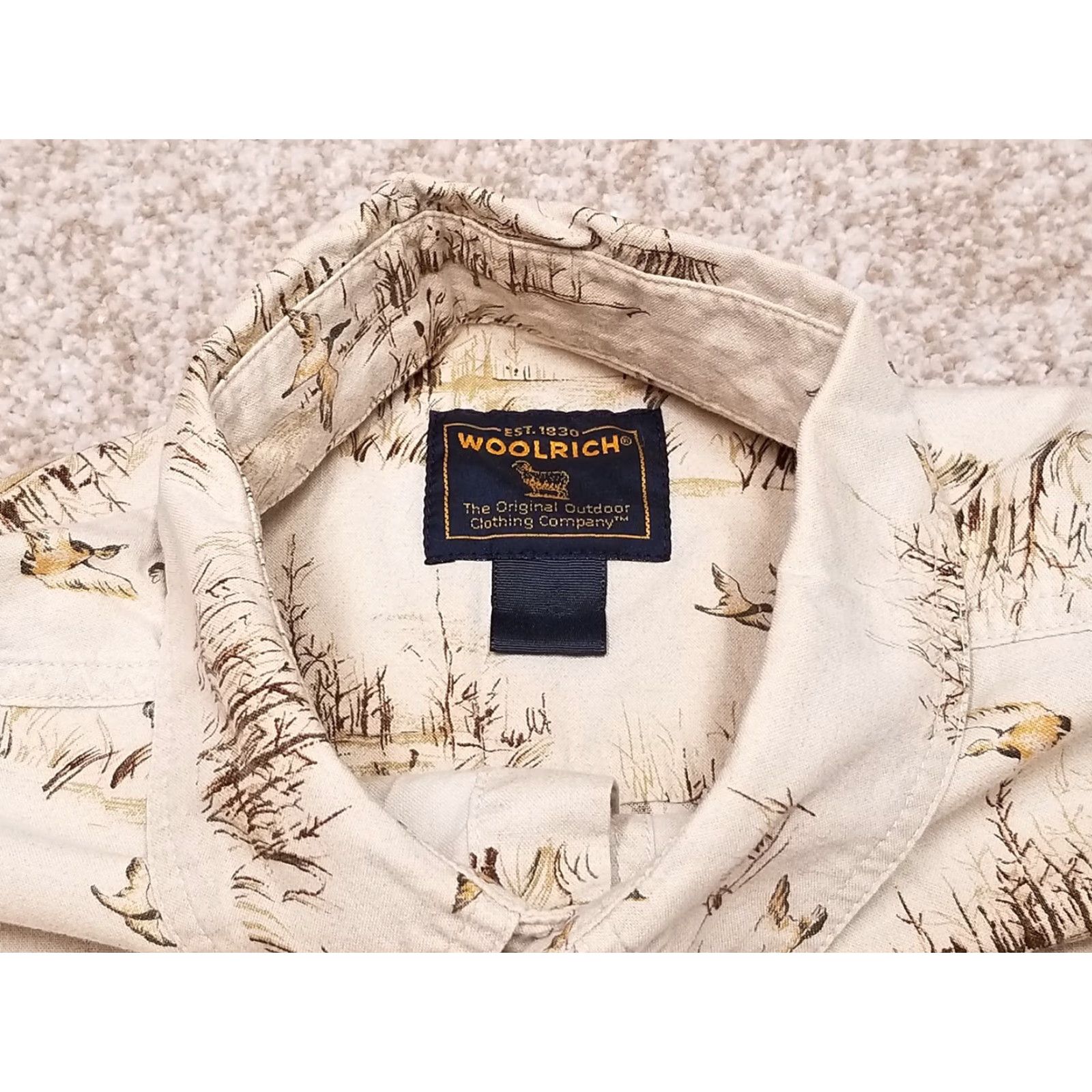 Vintage Woolrich Shirt Mens XL Beige Birch Ducks Hunting Casual Outdoor Cotton Shirt Men XL Beige Ducks Hunting Casual Outdoor Cotton Size US XL / EU 56 / 4 - 4 Thumbnail