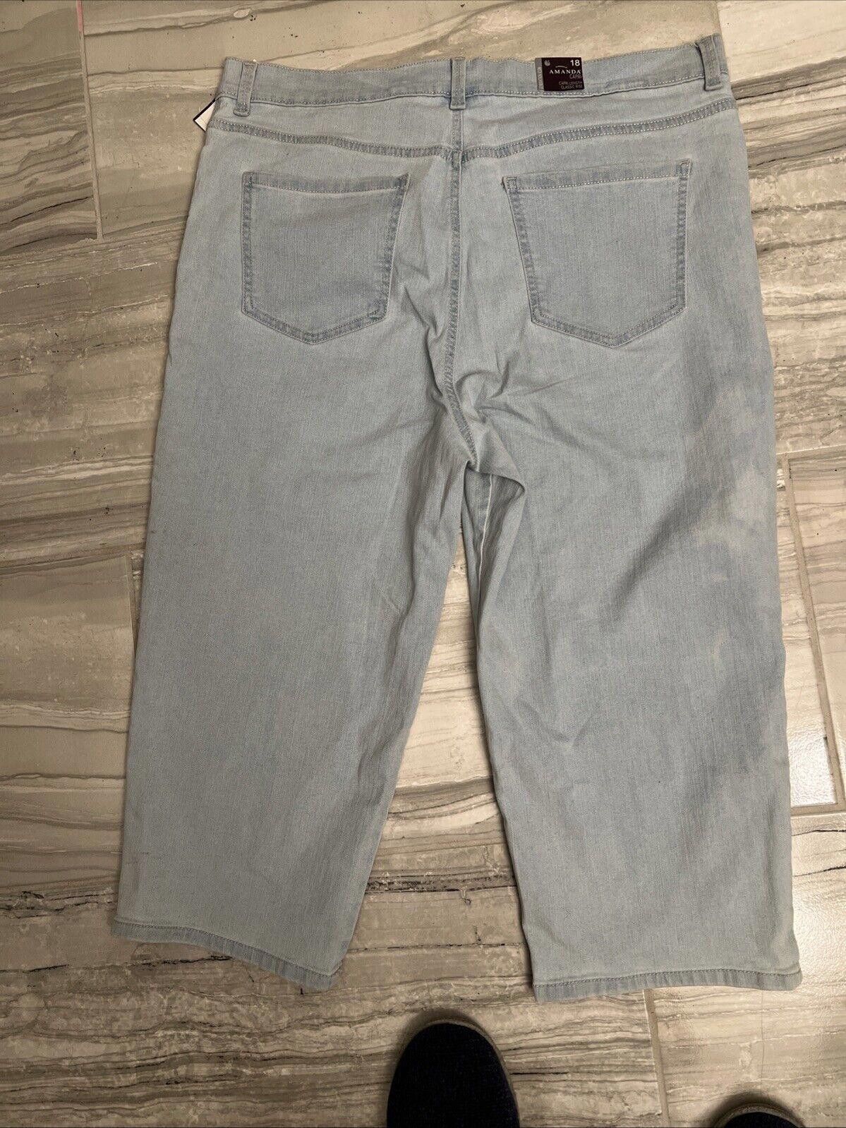 Designer Gloria Vanderbilt Women 18 Blue Crop Capri Pants Size 40" / US 18 - 5 Thumbnail