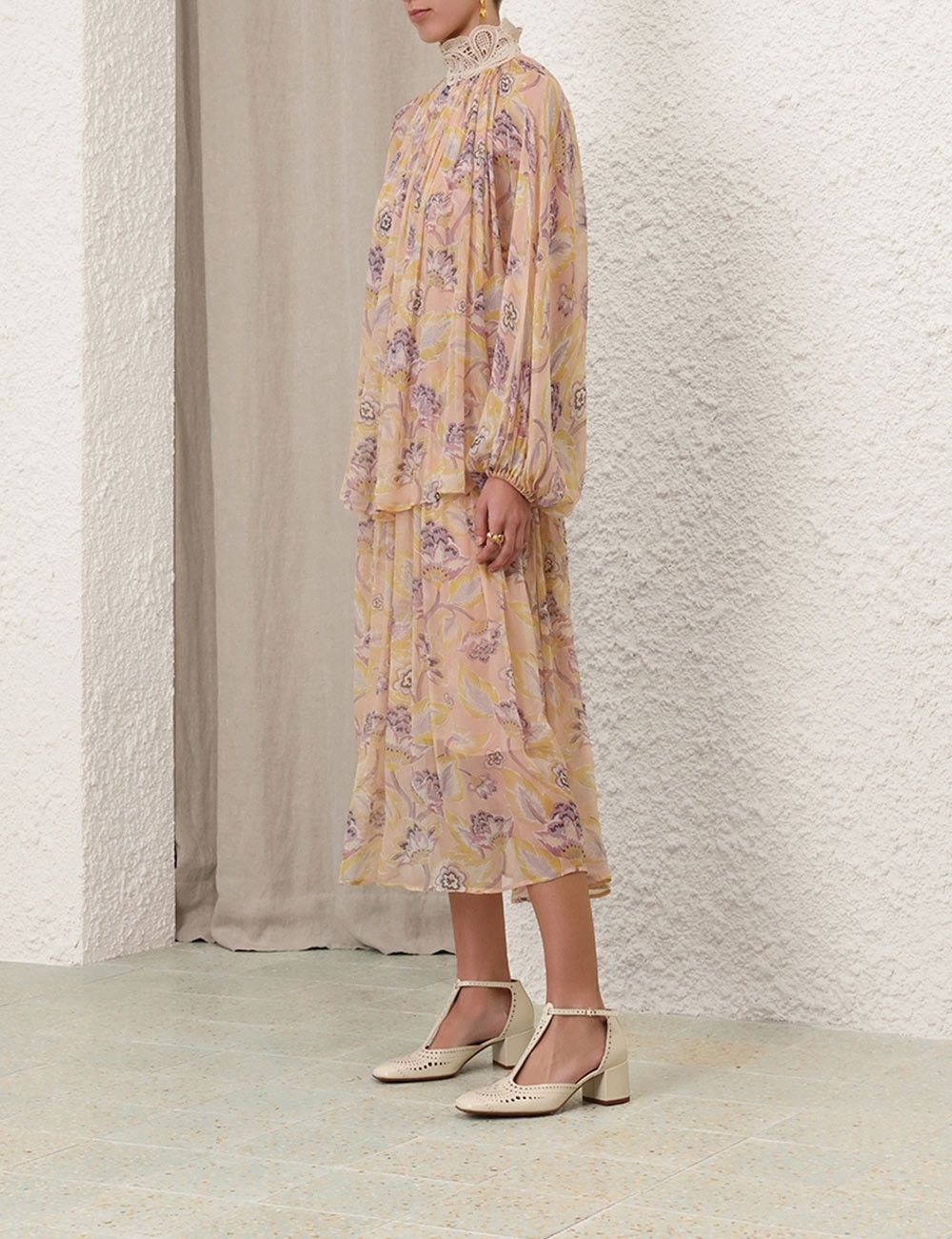 Zimmermann oc11z0825 Illustration Lace Edge Dress in Multicolor Size XS / US 0-2 / IT 36-38 - 8 Thumbnail