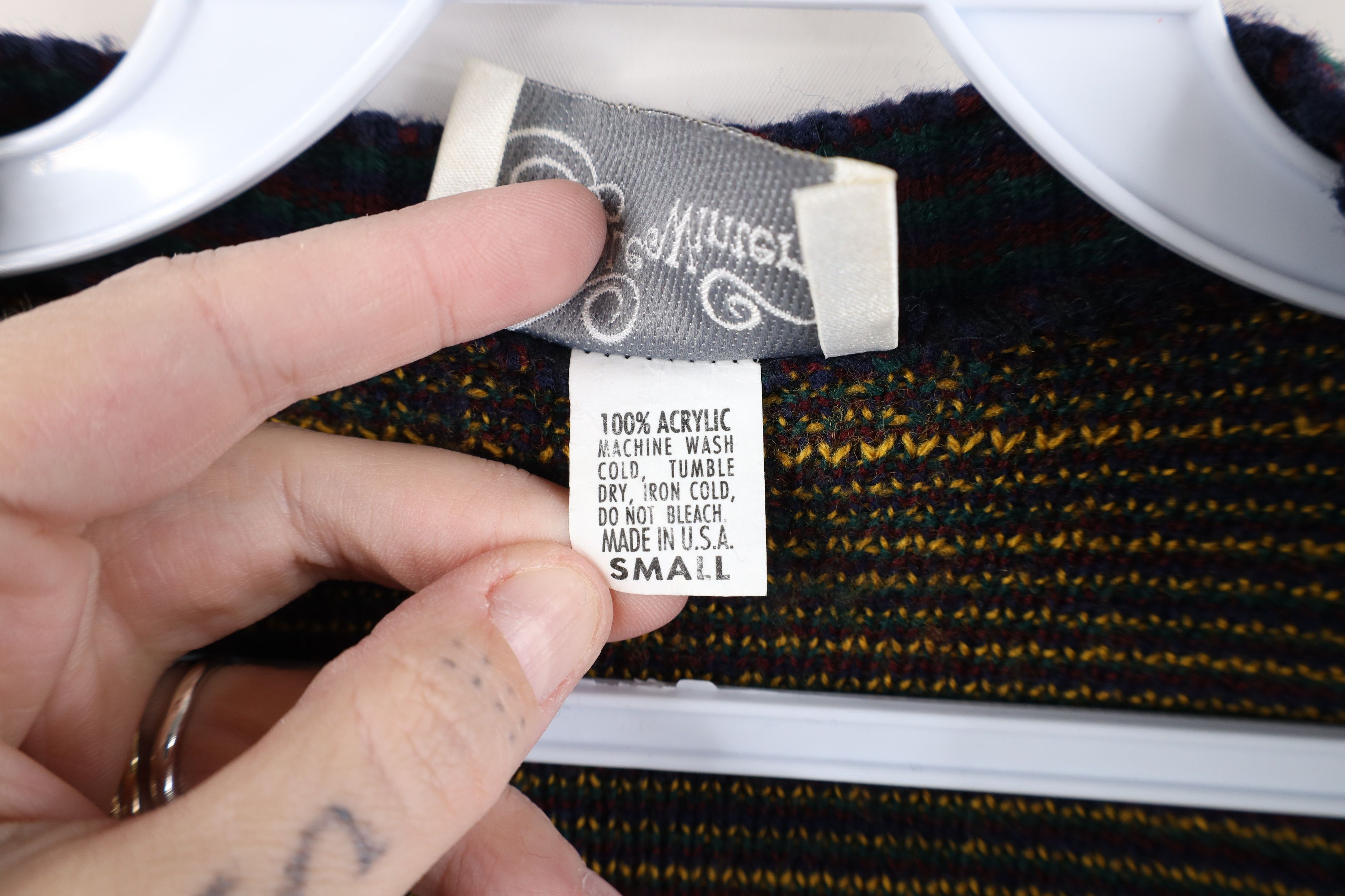 Vintage Vintage 90s Streetwear Plaid Knit Cardigan Sweater USA Size S / US 4 / IT 40 - 8 Thumbnail