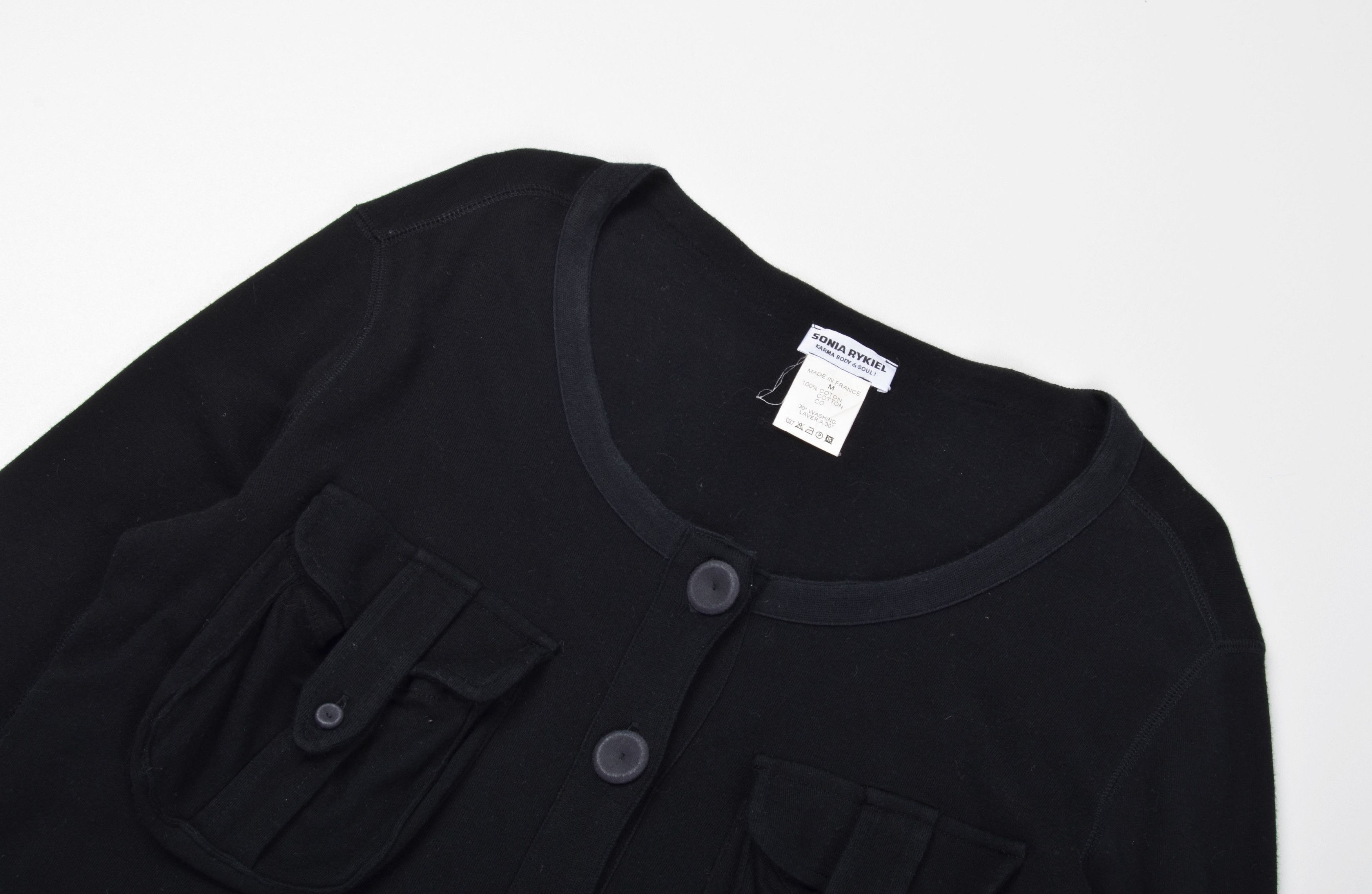 Sonia Rykiel Vintage Sonia Rykiel 90's Black Long Sleeve Cardigan Size M / US 6-8 / IT 42-44 - 4 Thumbnail